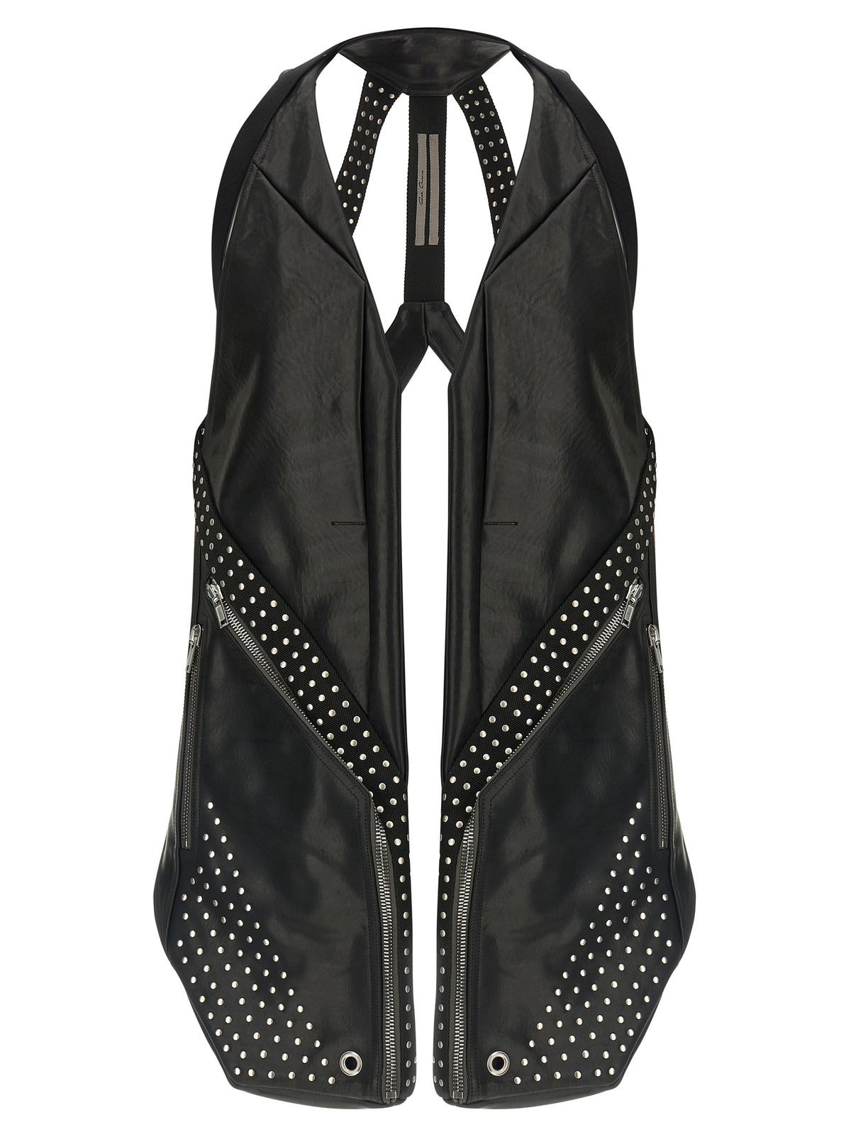 Rick Owens Black Bull Skin Sleeveless Jacket