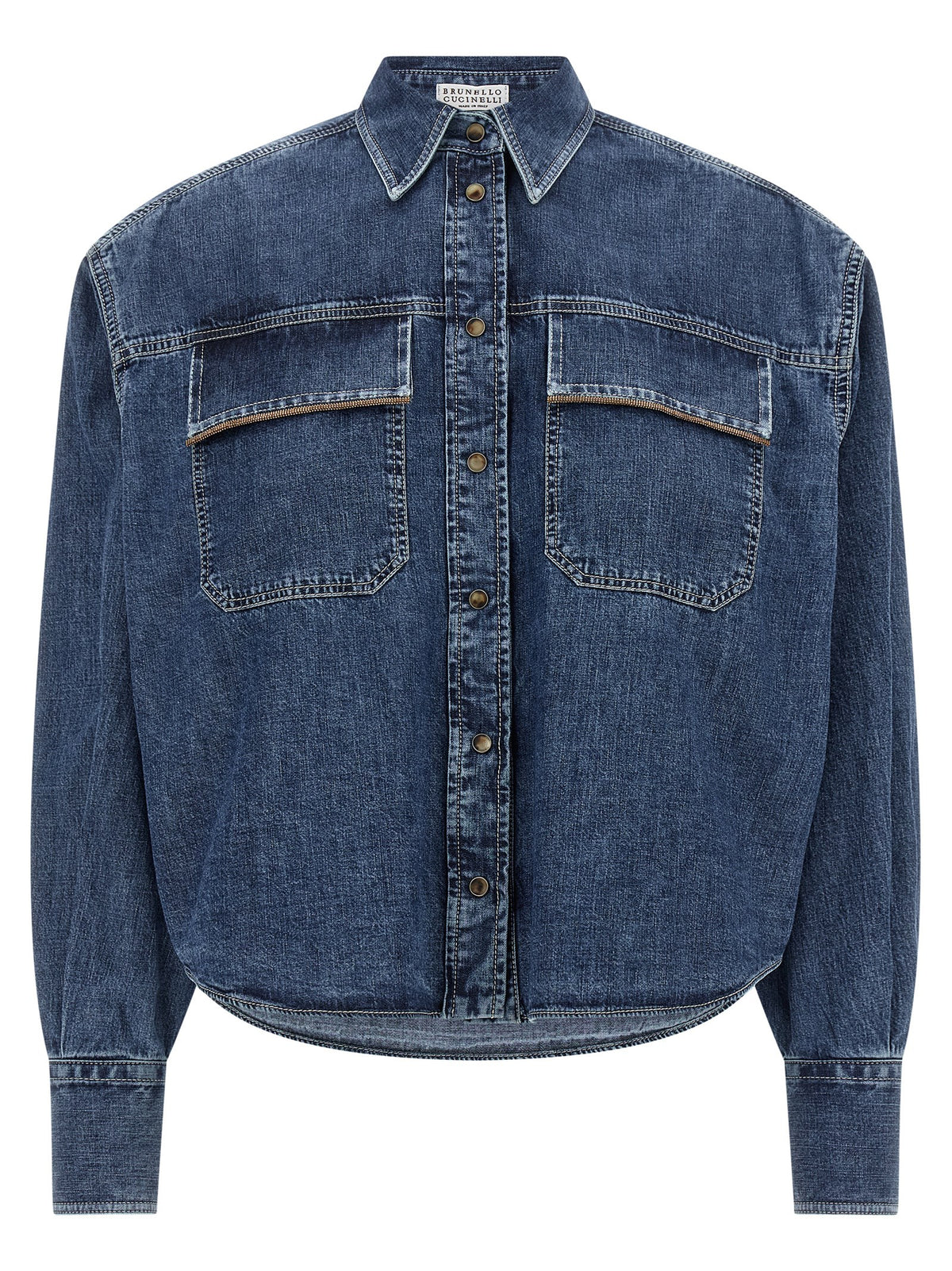 Brunello Cucinelli Blue Cotton Blouse