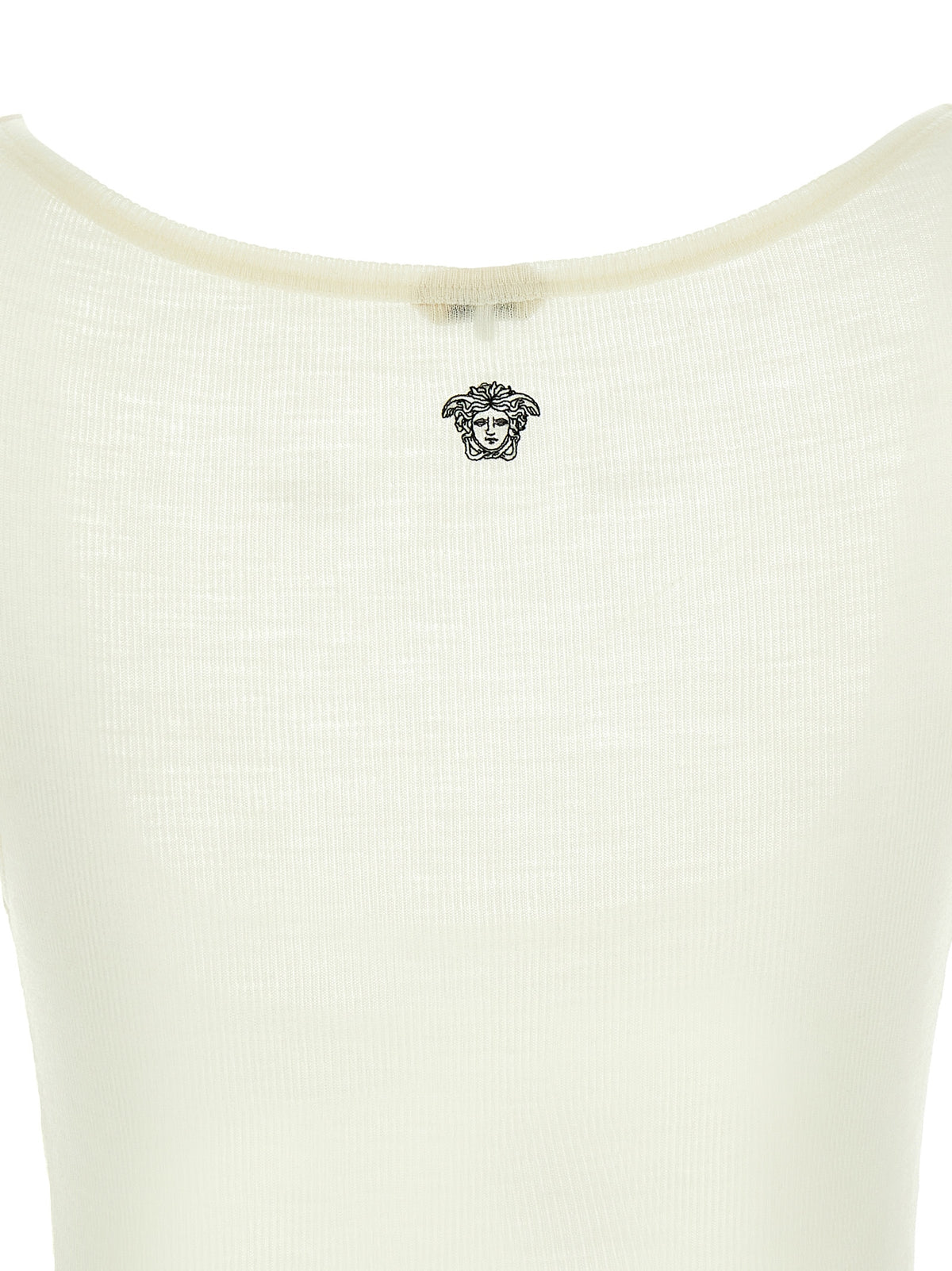 Versace White Virgin Wool Sleeveles T-Shirt