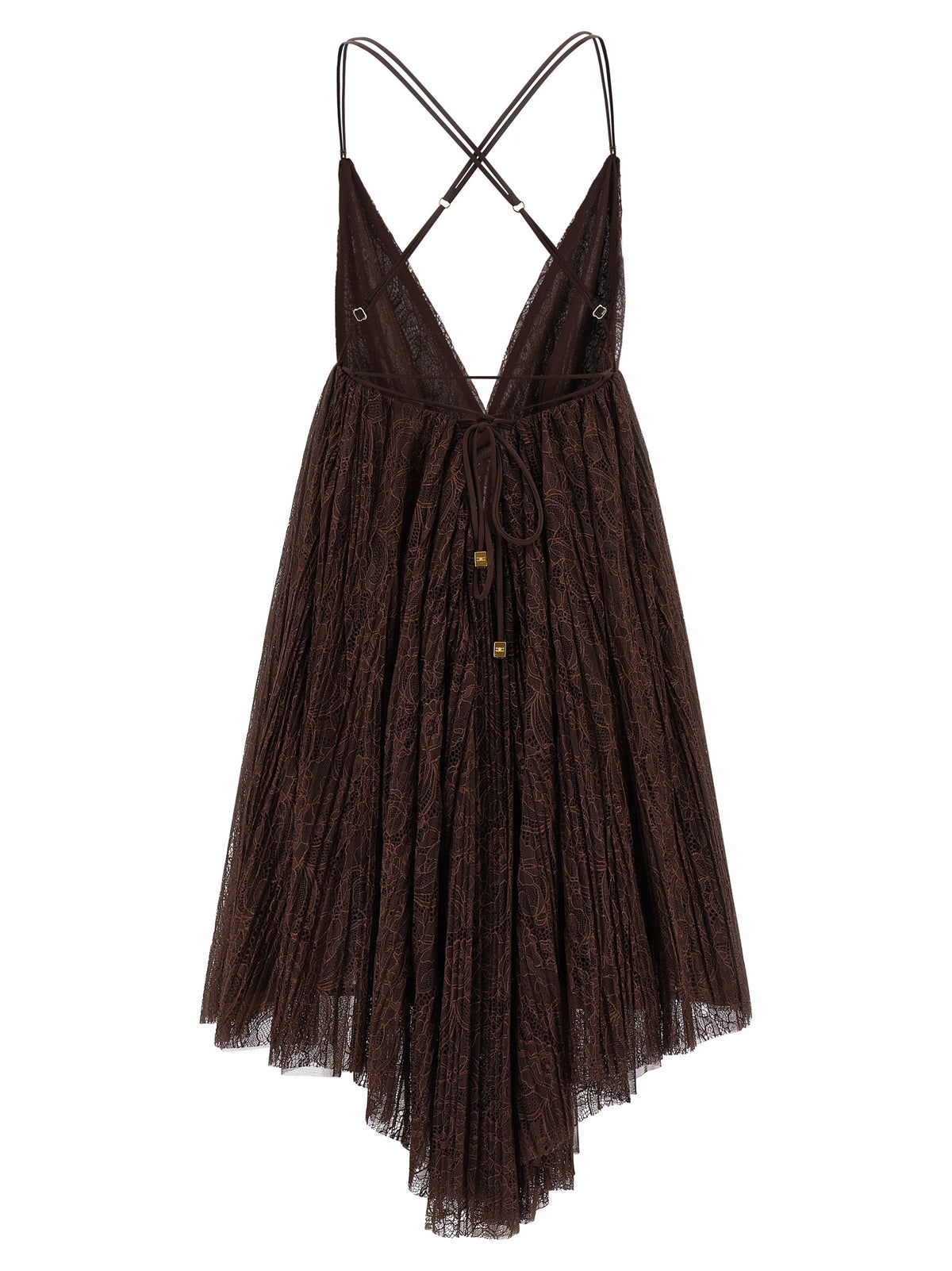 Elisabetta Franchi Brown Polyamide Short Dress