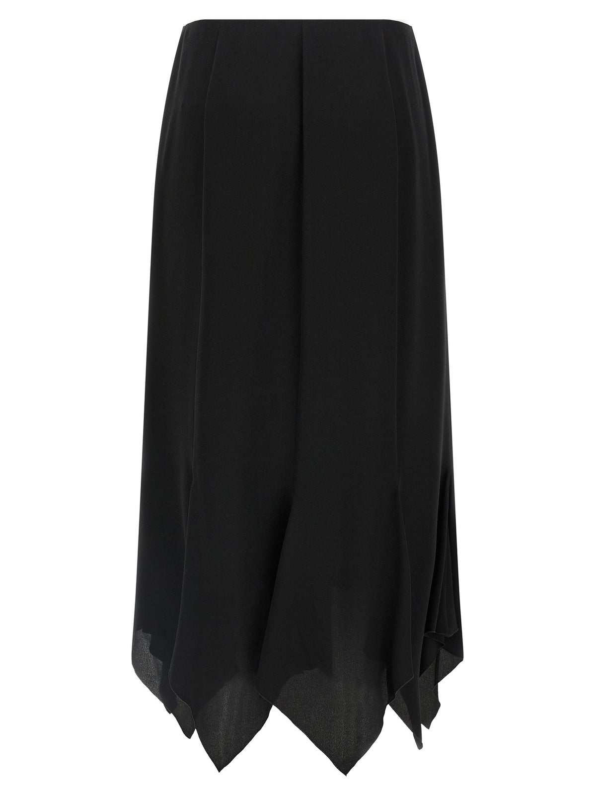 Valentino Garavani Black Silk Midi Skirt