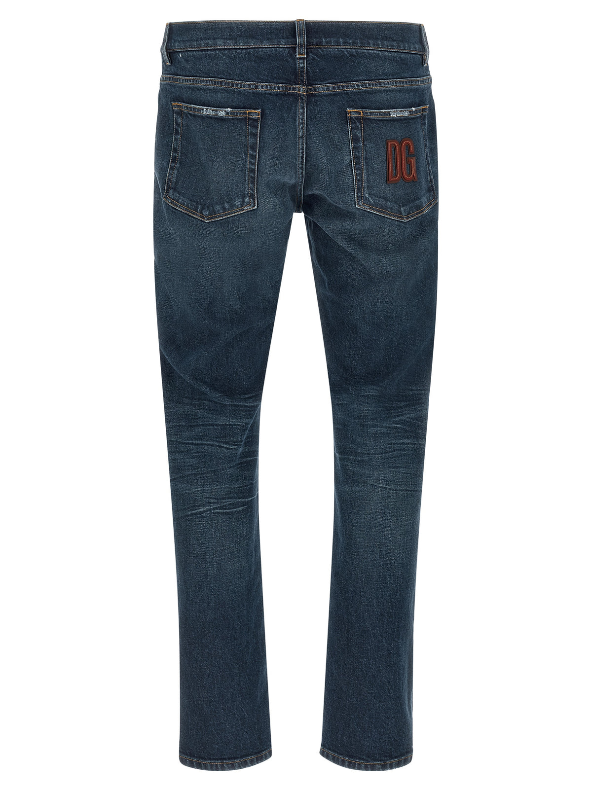 Dolce & Gabbana Blue Cotton Slim Fit Jeans