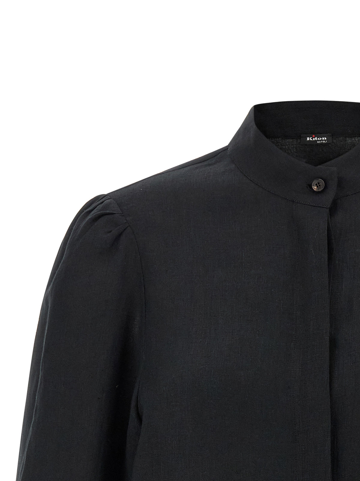 Kiton Black Linen Blouse