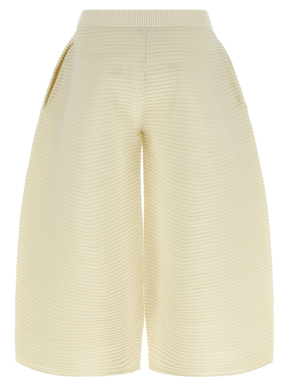 Issey Miyake White Polyester Cropped Pants