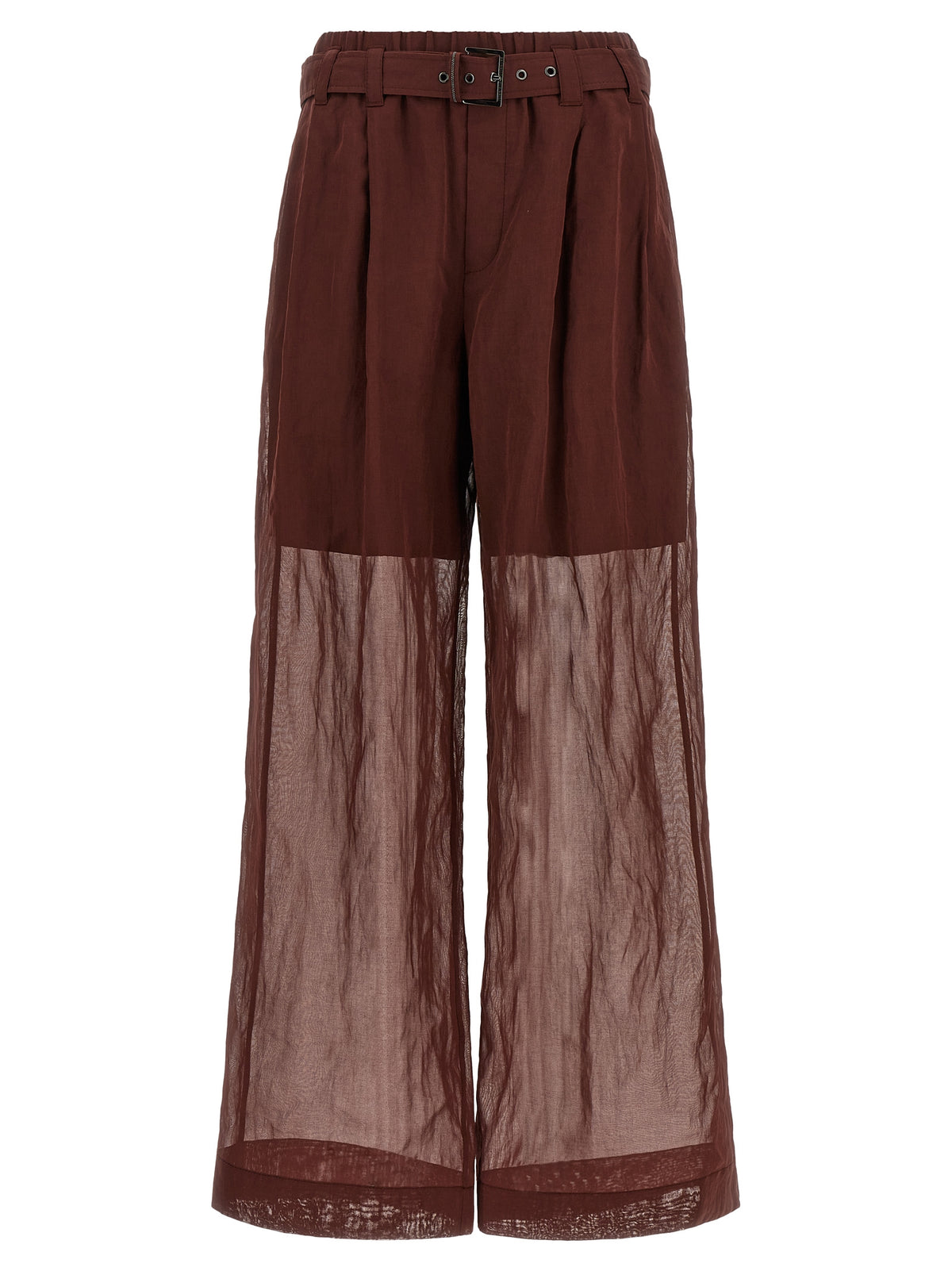 Brunello Cucinelli Bordeaux Cotton Flared Pants