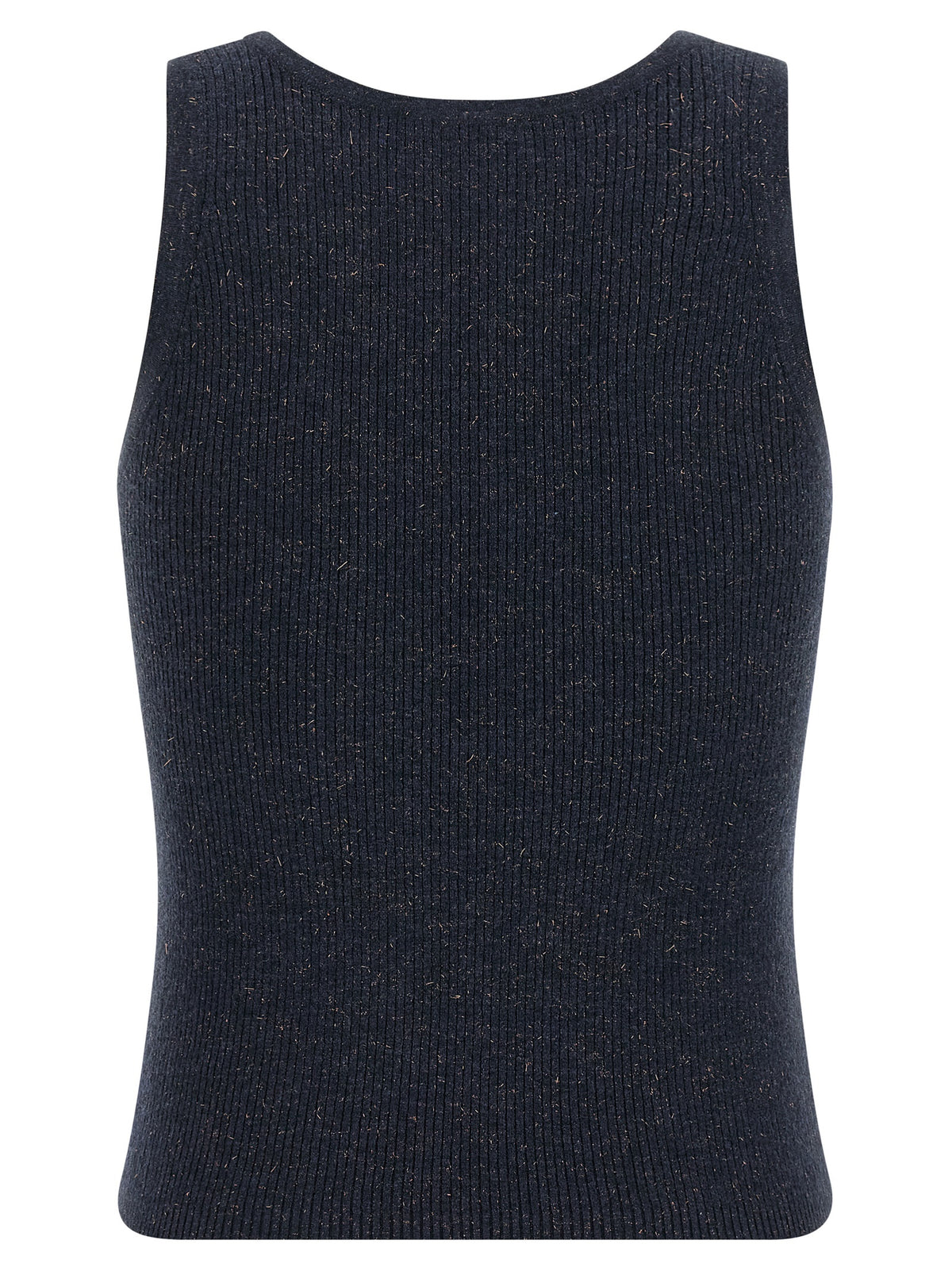 Brunello Cucinelli Blue Cashmere Sleeveles T-Shirt