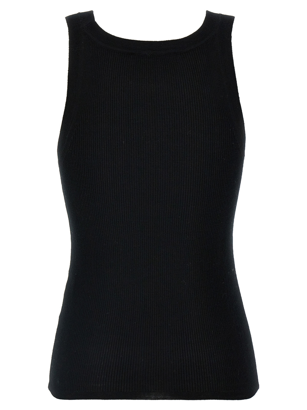 Max Mara Black Virgin Wool Sleeveles T-Shirt