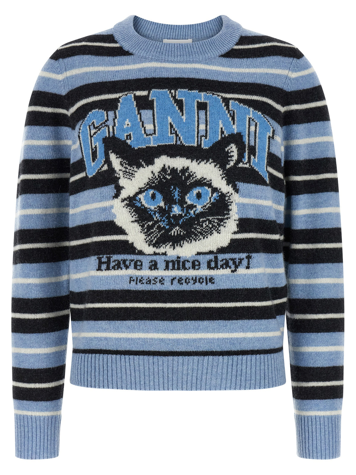 Ganni Blue Wool Cardigan