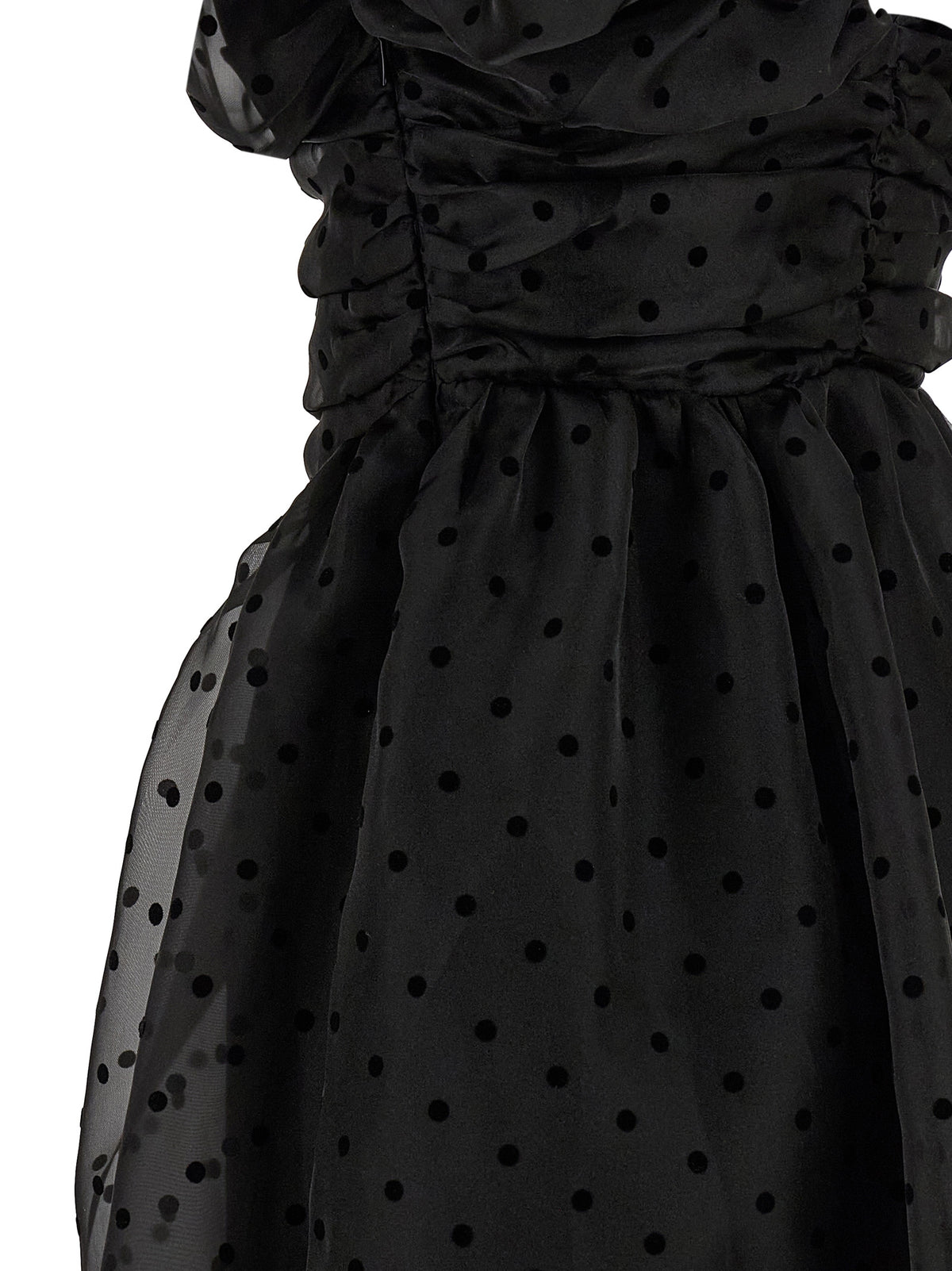 Ganni Black Recycled Polyester Midi Dress