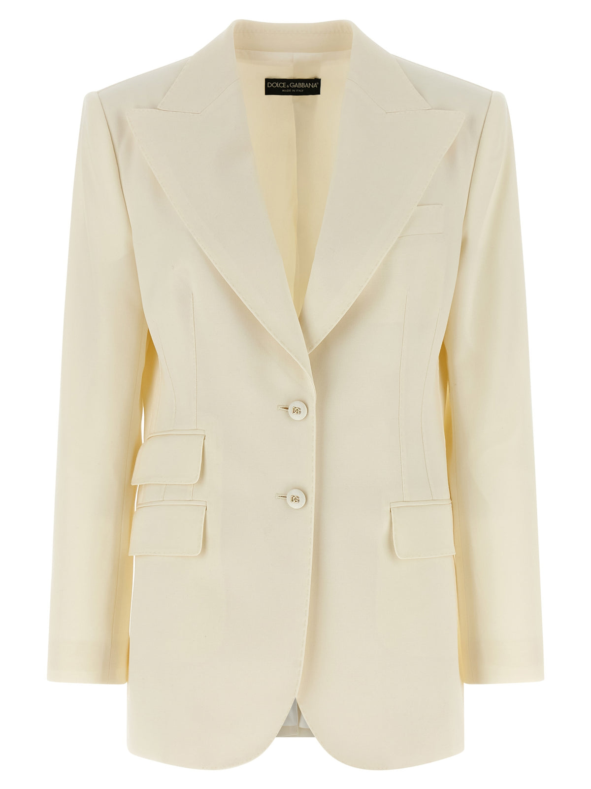 Dolce & Gabbana White Virgin Wool Blazer