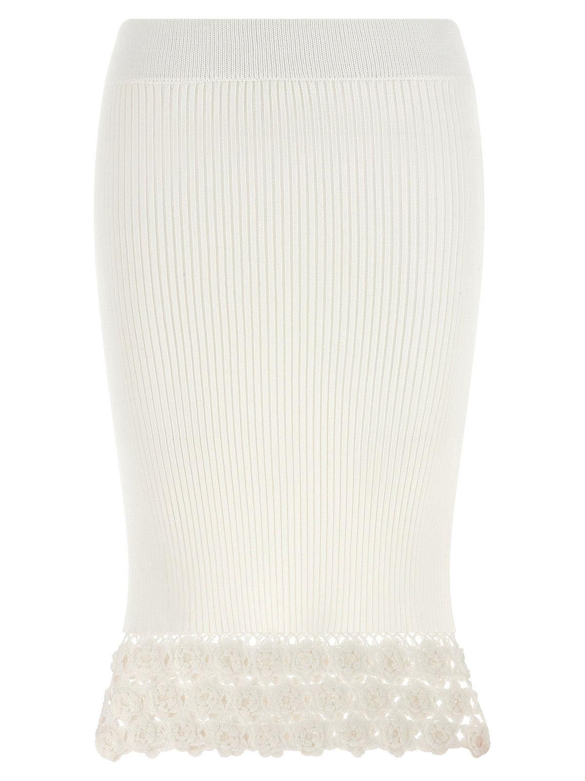 Ganni White Organic Cotton Midi Skirt