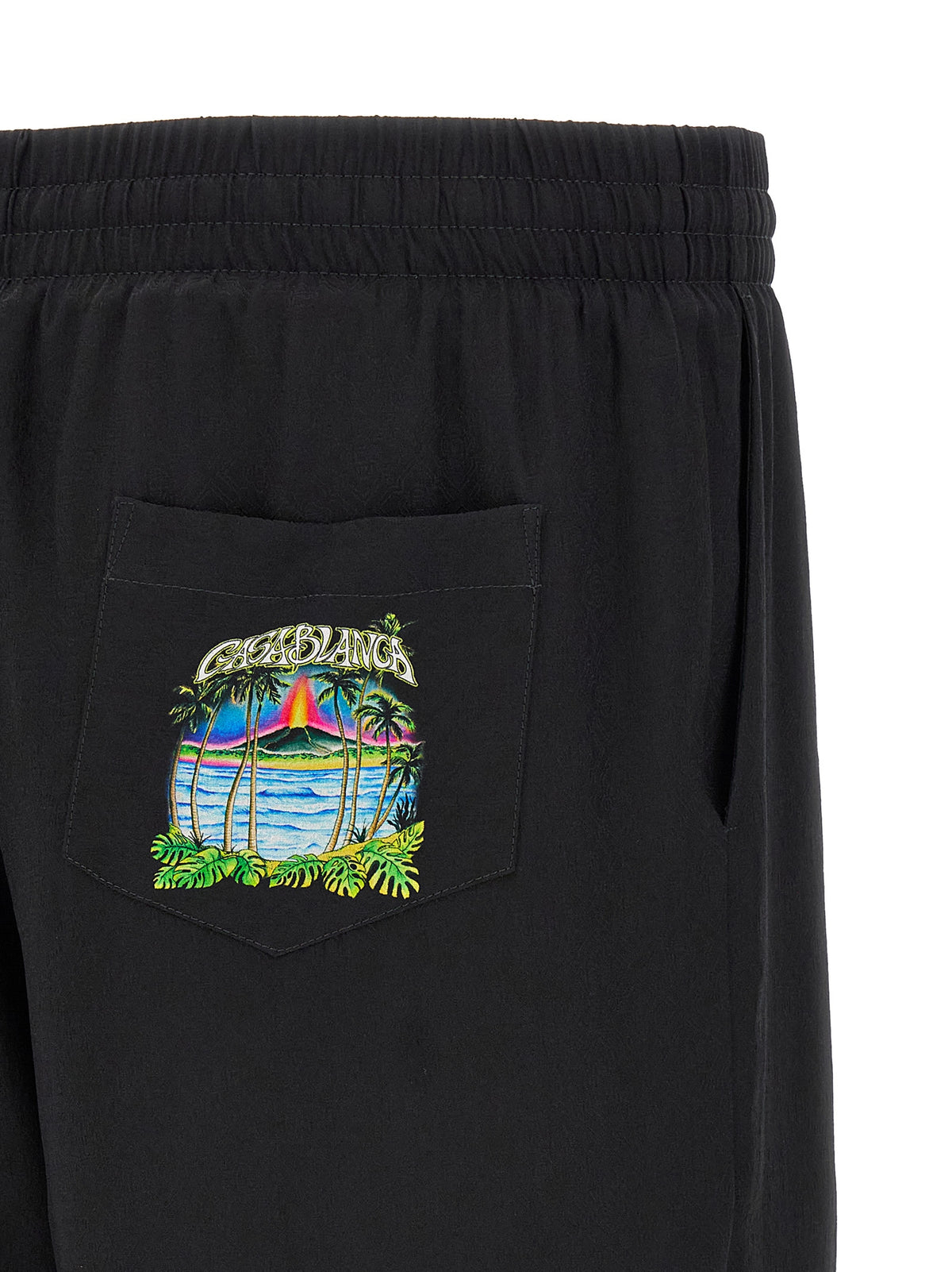 Casablanca Black Silk Bermuda Shorts