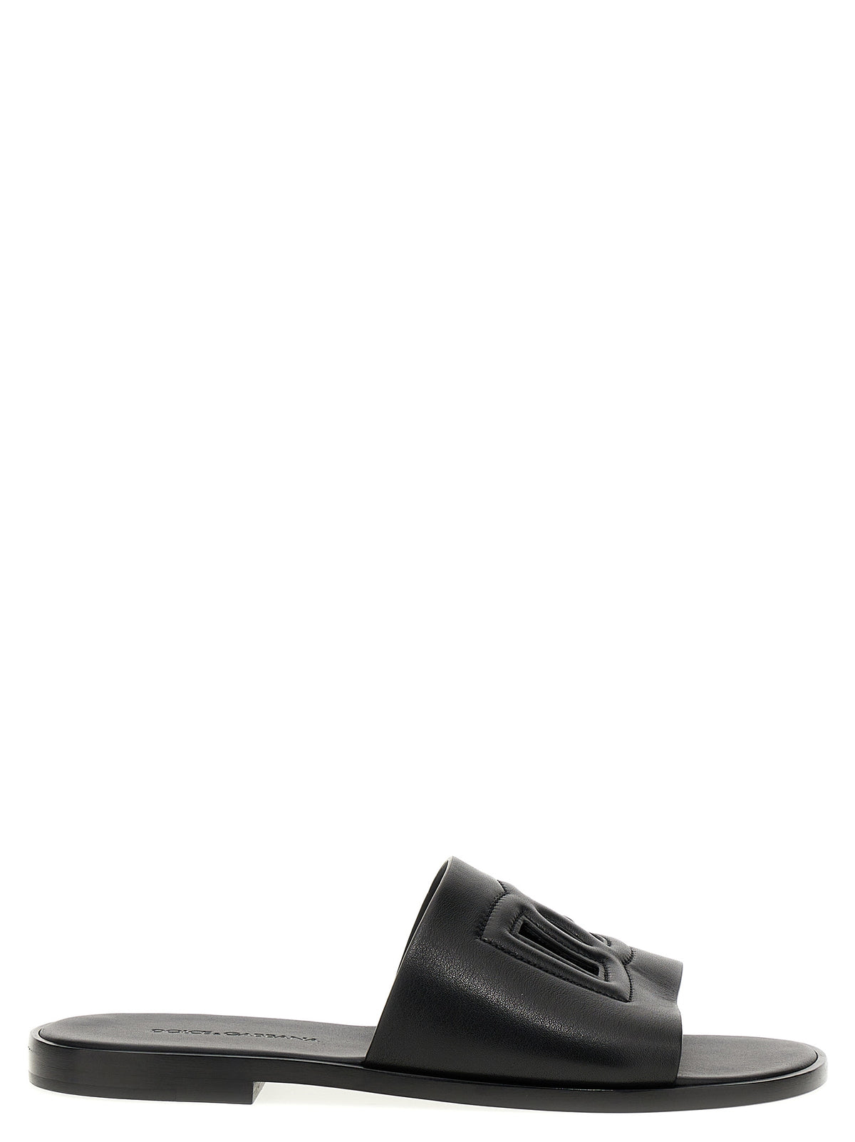 Dolce & Gabbana Black Leather Slides
