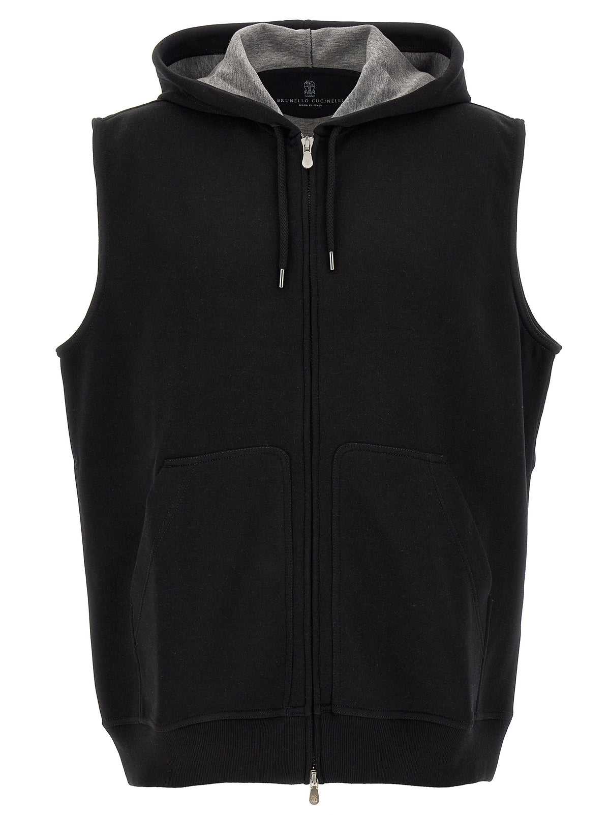 Brunello Cucinelli Black Cotton Sleeveless Jacket
