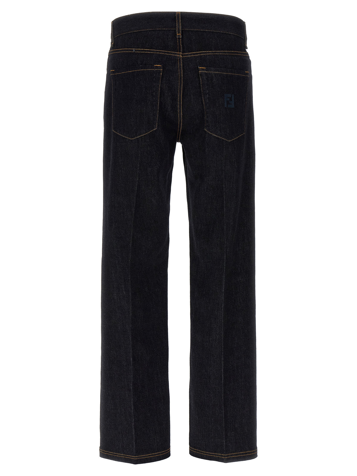 Fendi Blue Cotton Straight-Leg Jeans