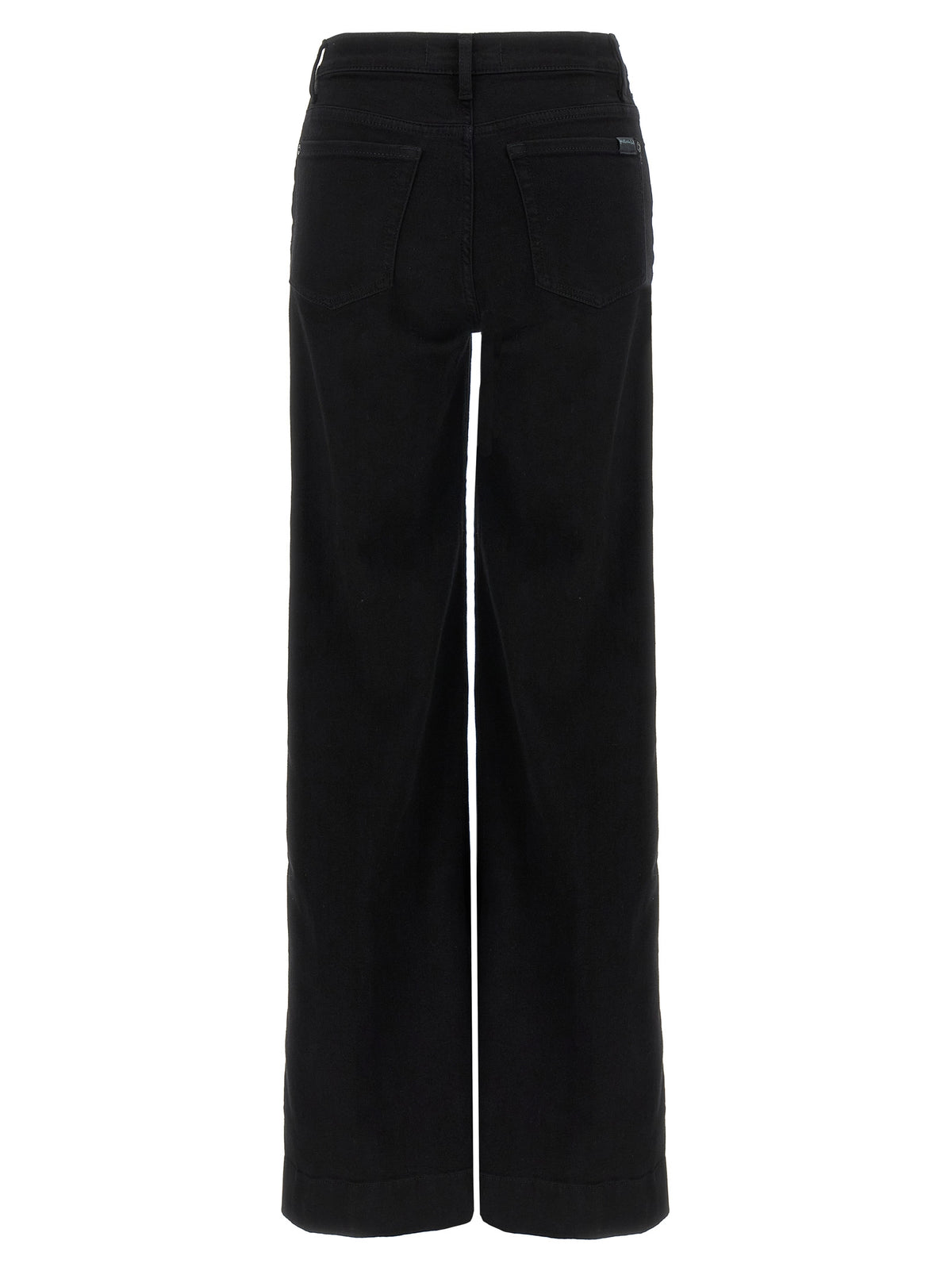 7 For All Mankind Black Cotton Flared Jeans