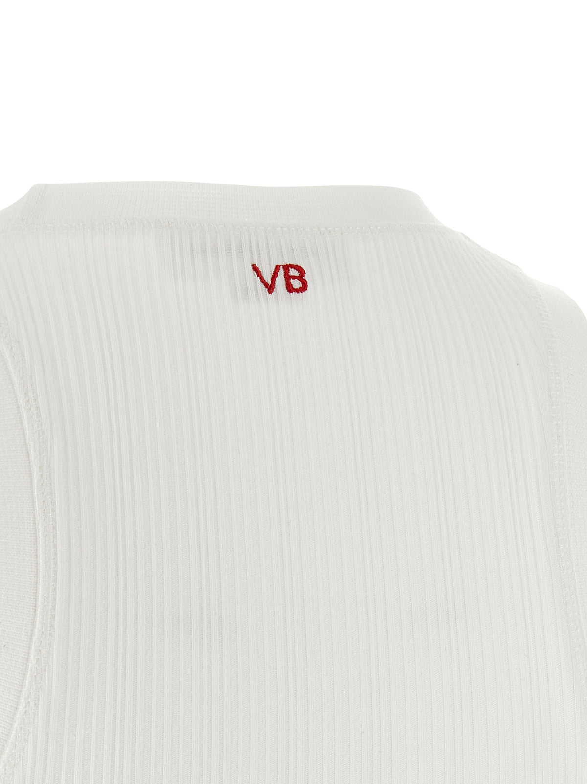 Victoria Beckham White Cotton Sleeveles T-Shirt
