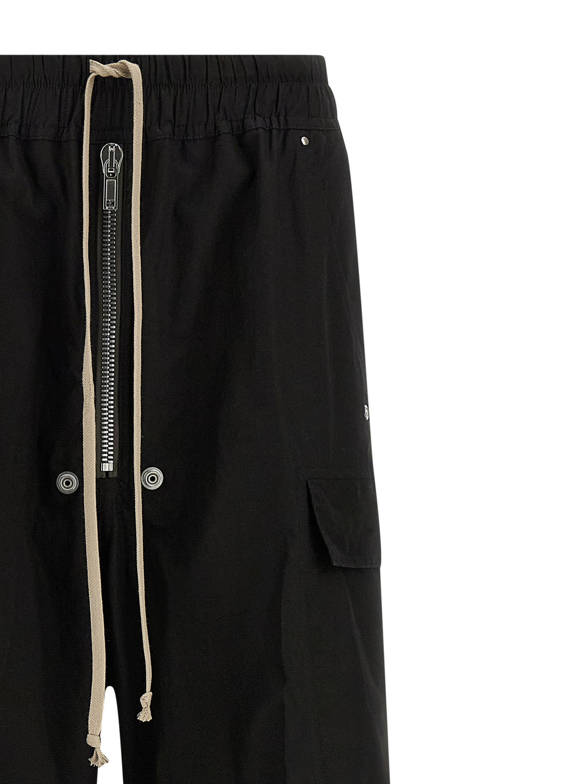 Rick Owens Black Cotton Cargo Pants