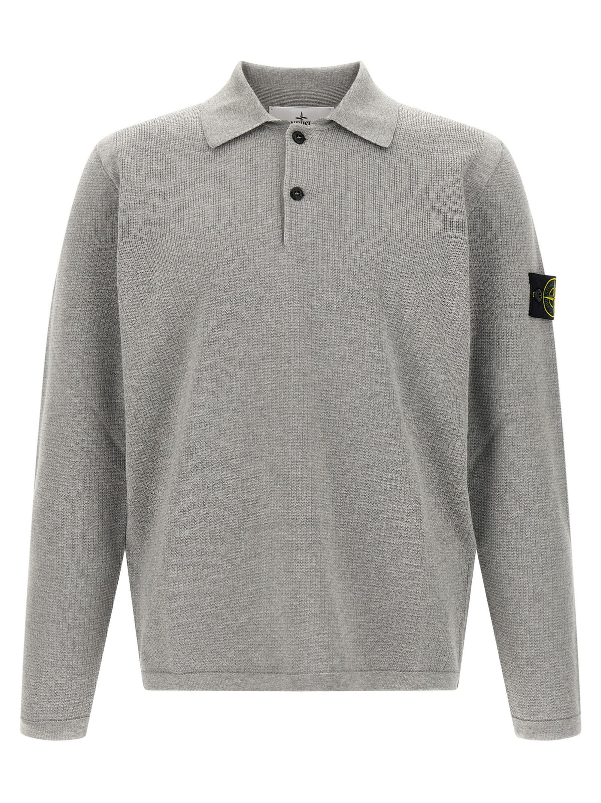 Stone Island Gray Cotton Polo Shirt