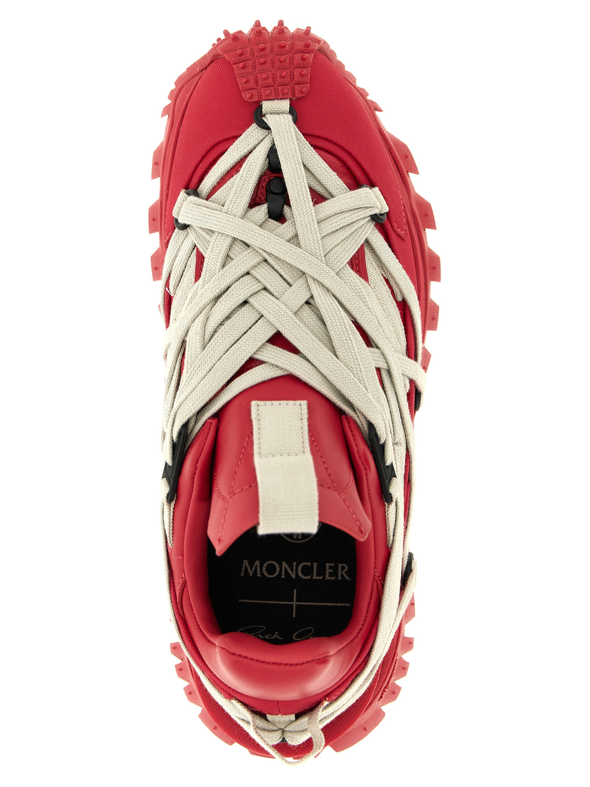 Rick Owens Red Cowhide Athletic Sneakers