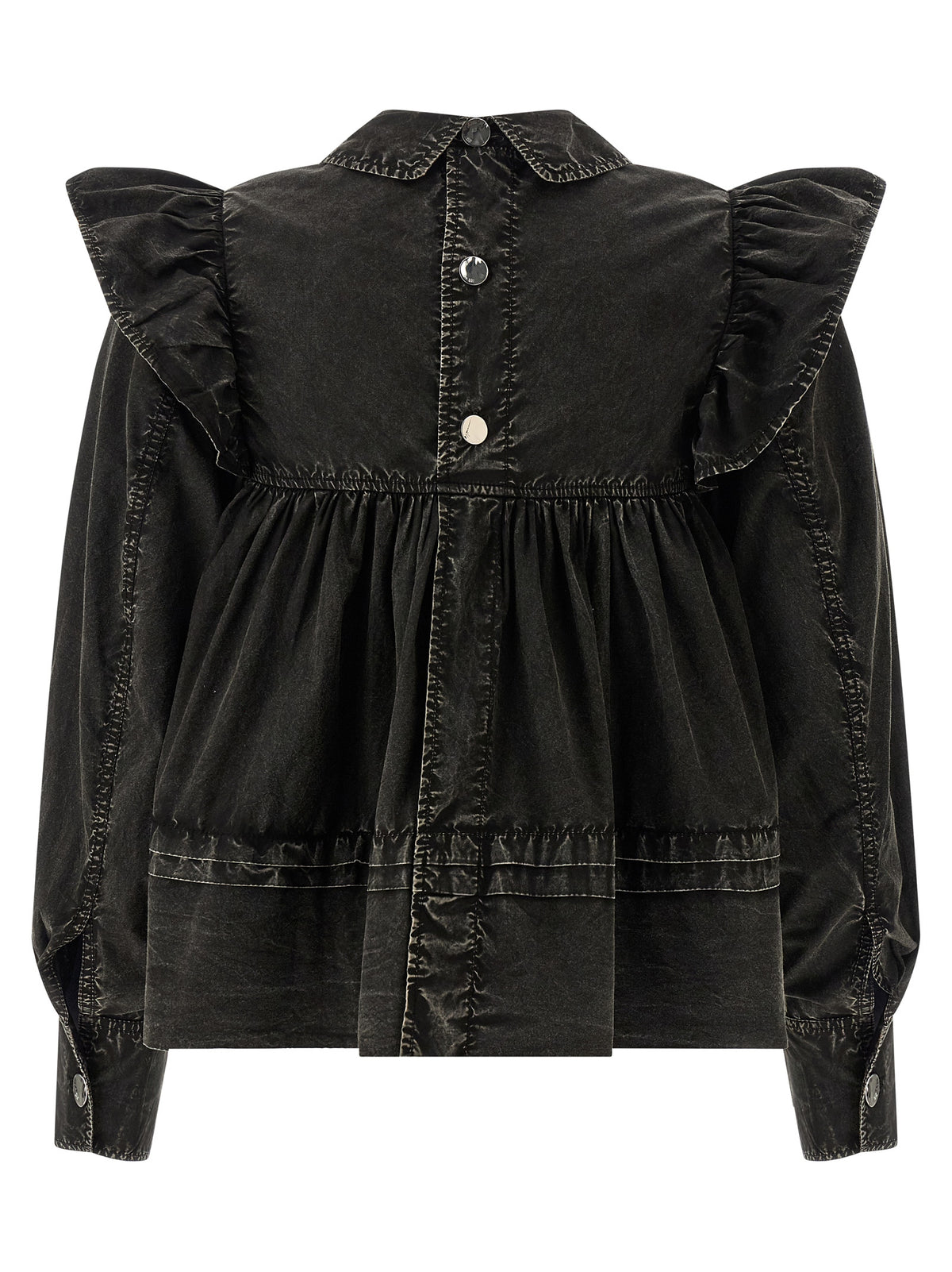 Ganni Black Organic Cotton Blouse