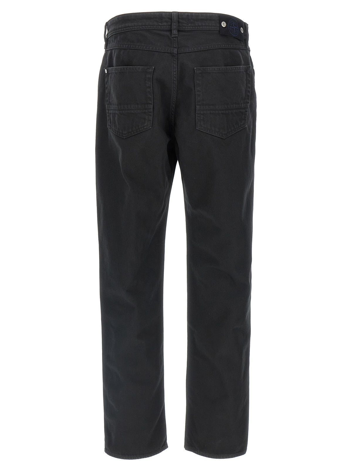 Stone Island Black Cotton Straight-Leg Jeans