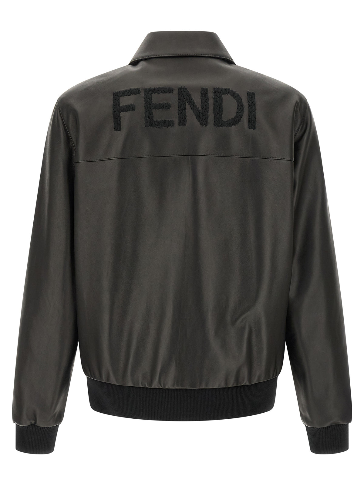 Fendi Black Lamb Leather Leather Jacket