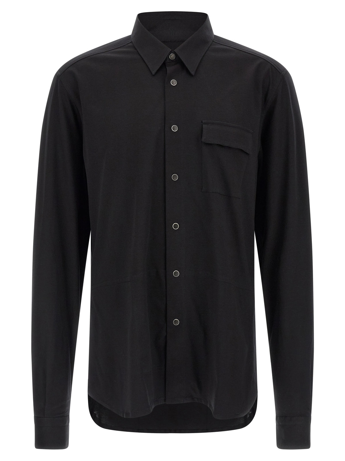 Kiton Black Cotton Blouse