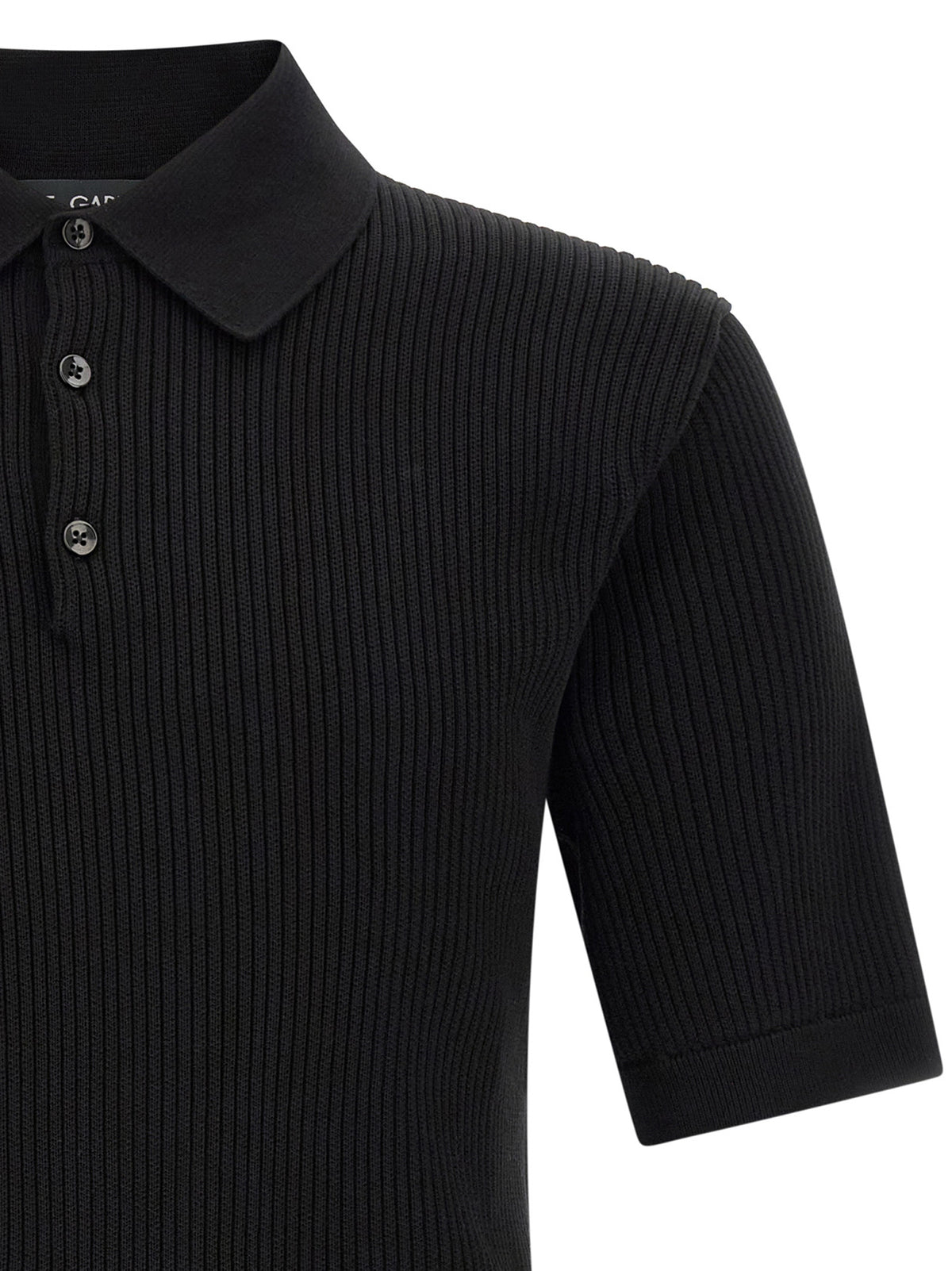 Dolce & Gabbana Black Cotton Polo Shirt