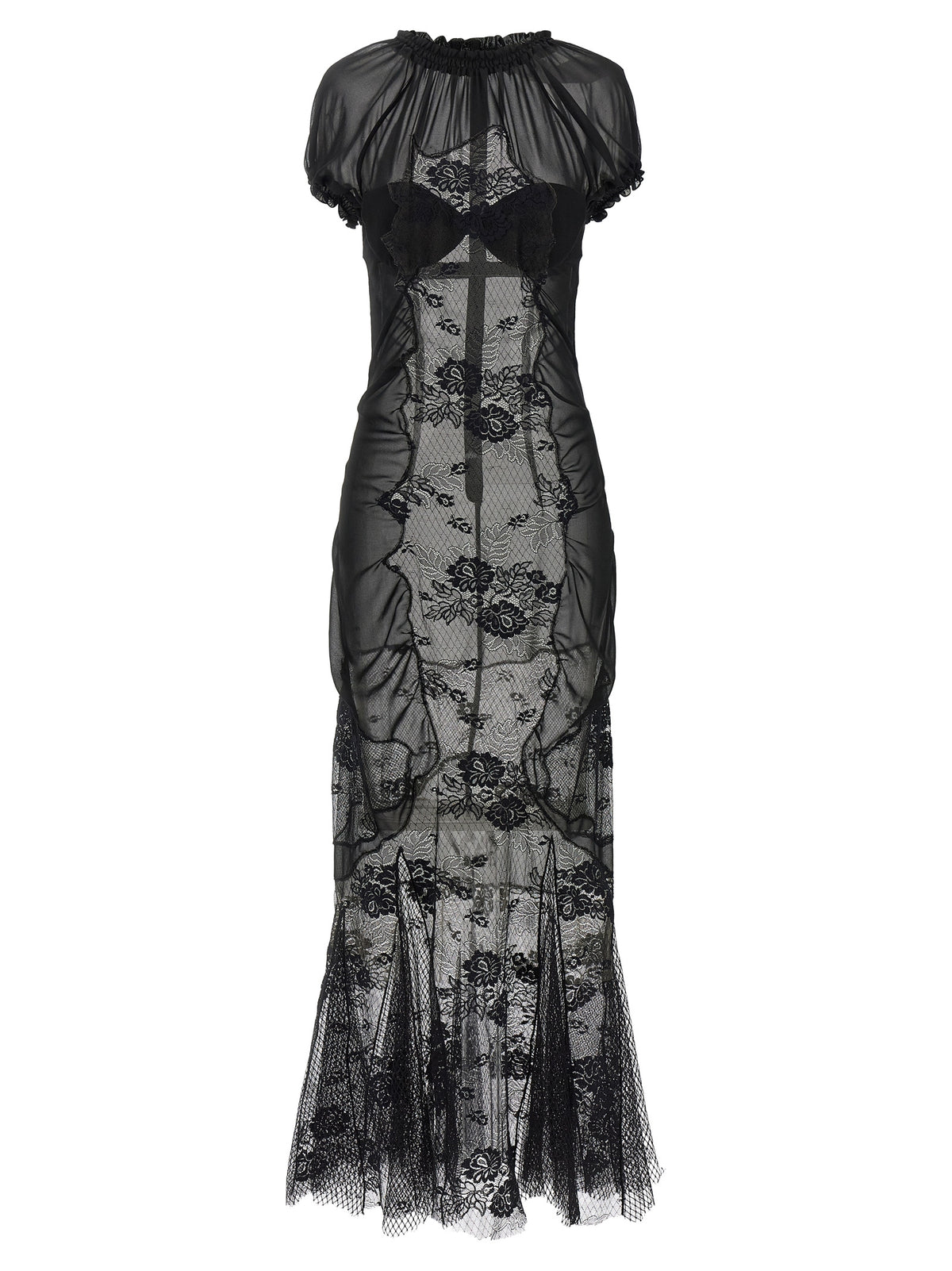 The Attico Black Cotton Midi Dress
