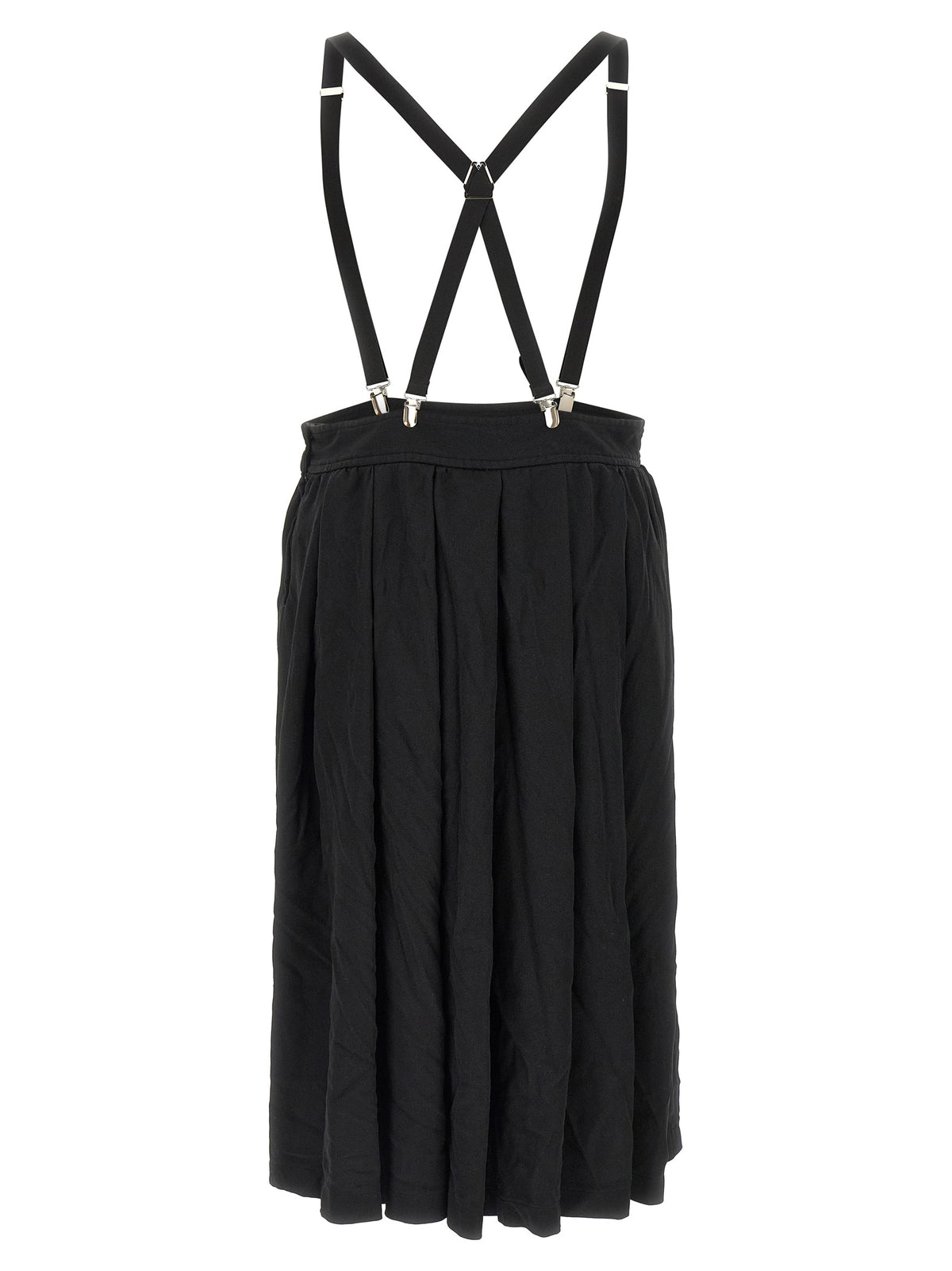 Comme Des Garçons Black Polyester Midi Skirt