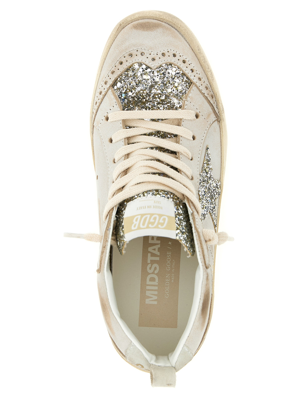 Golden Goose Beige Leather High Top Sneakers