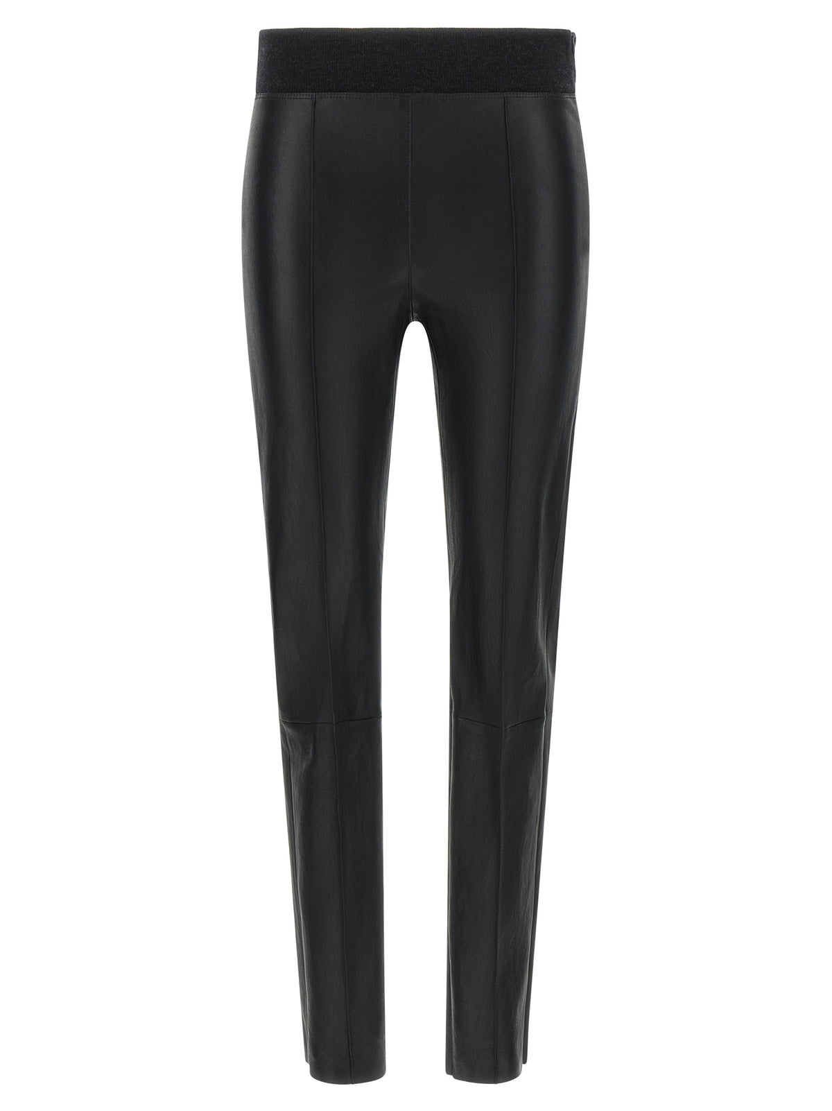 Brunello Cucinelli Black Lamb Leather Leggings
