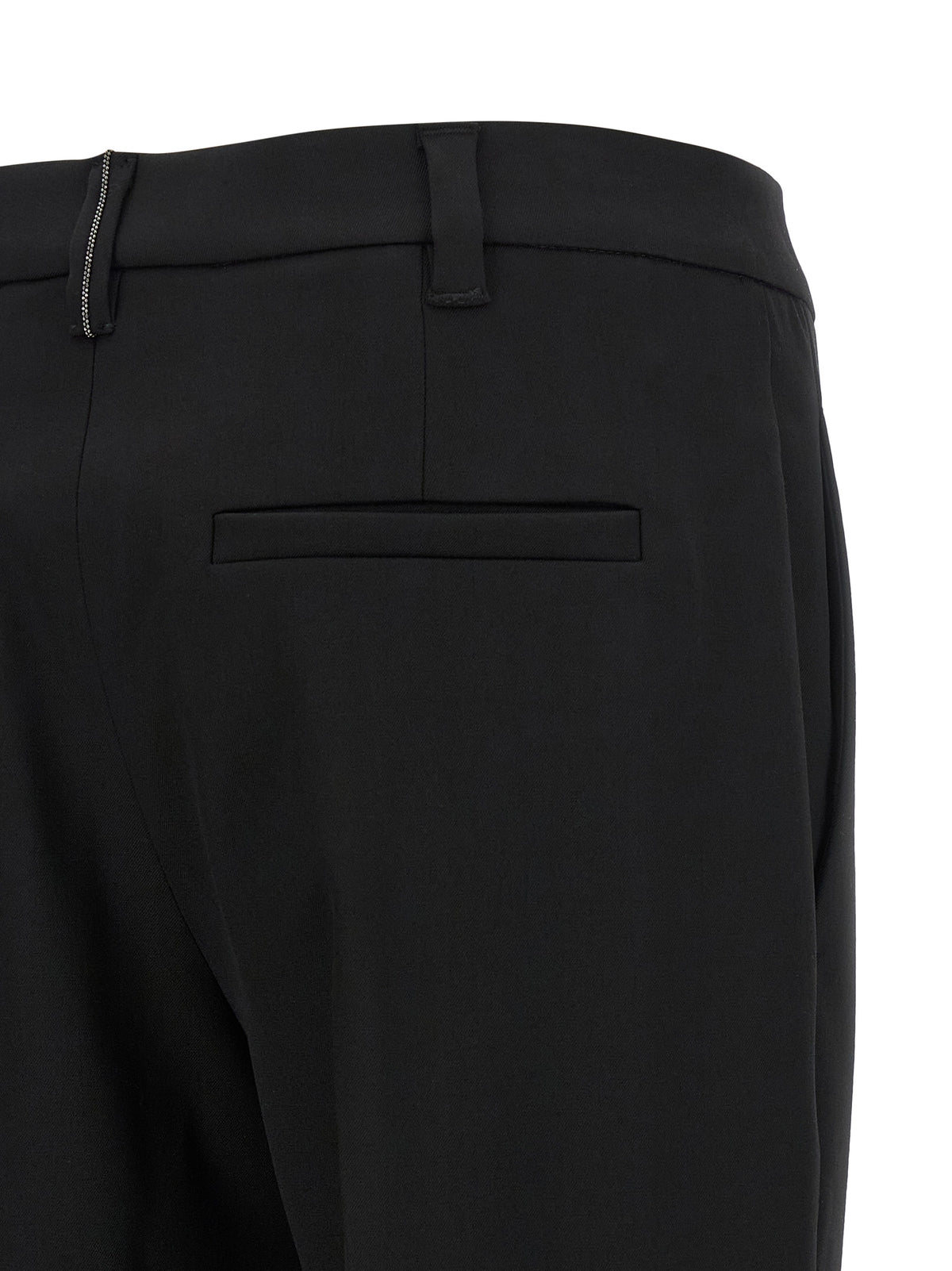 Brunello Cucinelli Black Virgin Wool Dress Pants