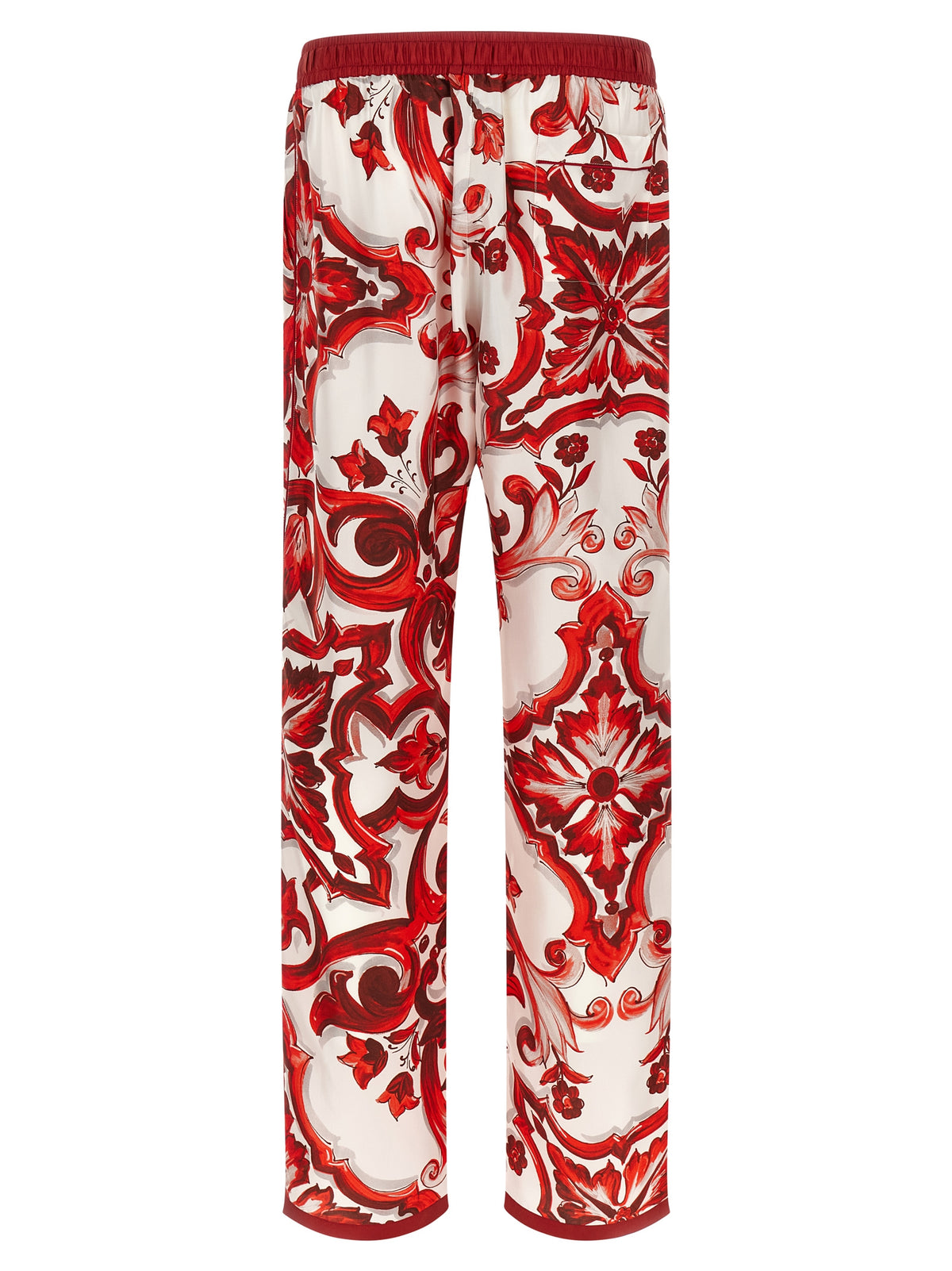 Dolce & Gabbana Red Silk Casual Pants