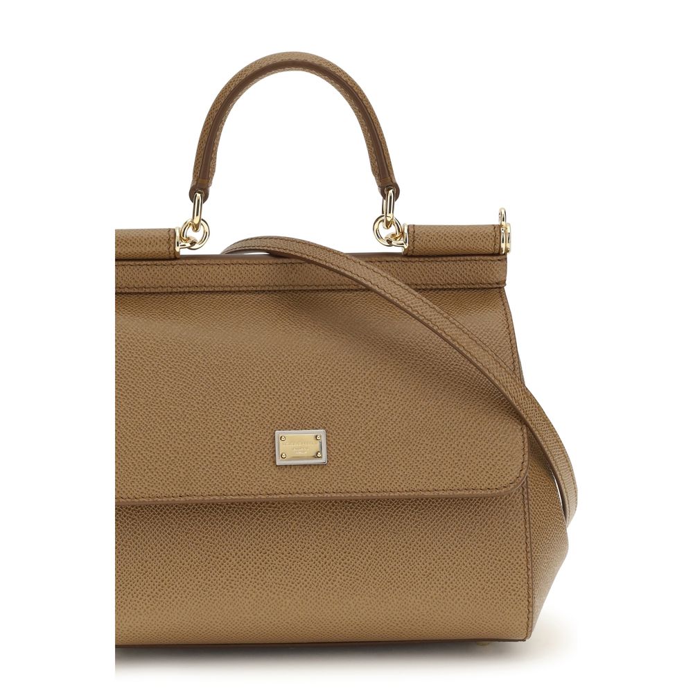 Dolce & Gabbana Beige Calf Leather Bos Taurus Shoulder Bag