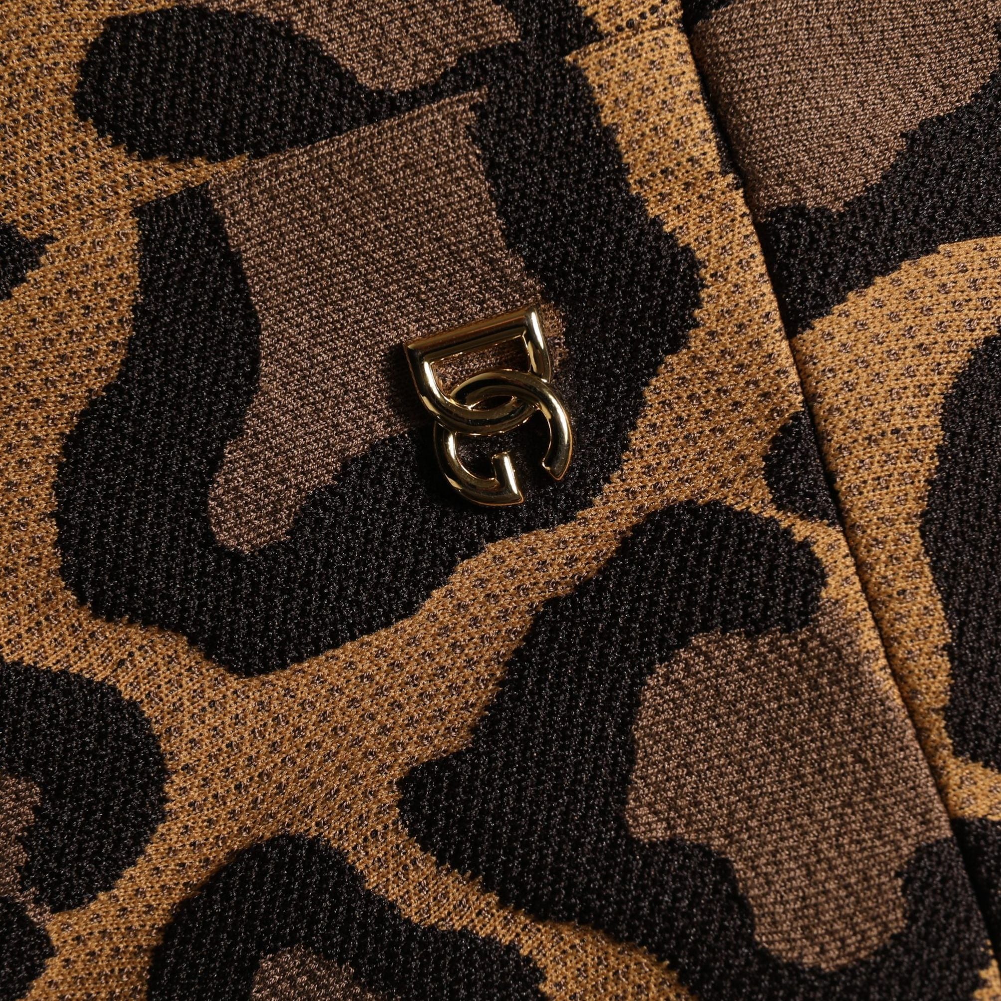 Dolce & Gabbana Brown LeopardPrint Flared A-line Mini Dress