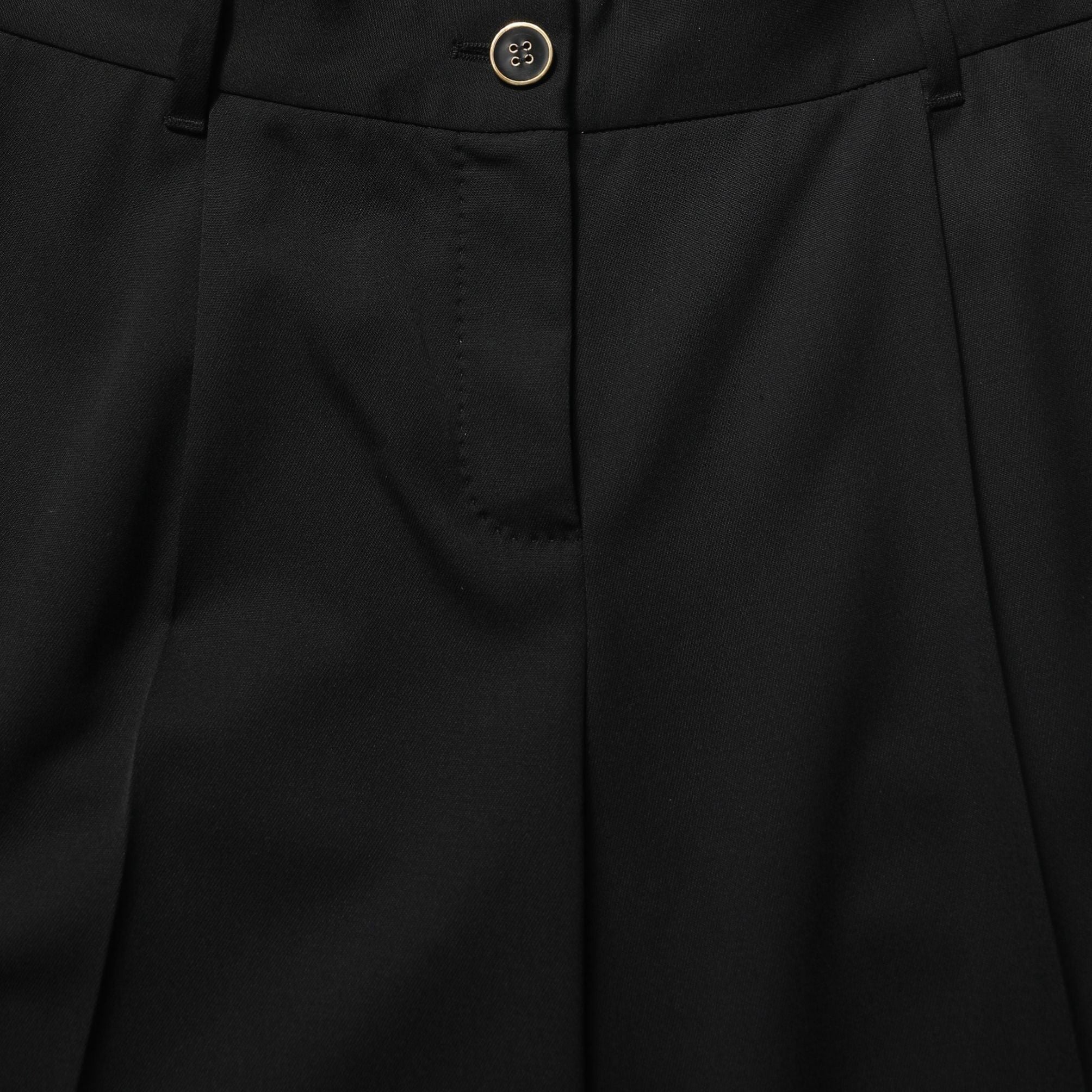 Dolce & Gabbana Black High Waist Straight Dress Trouser Pants