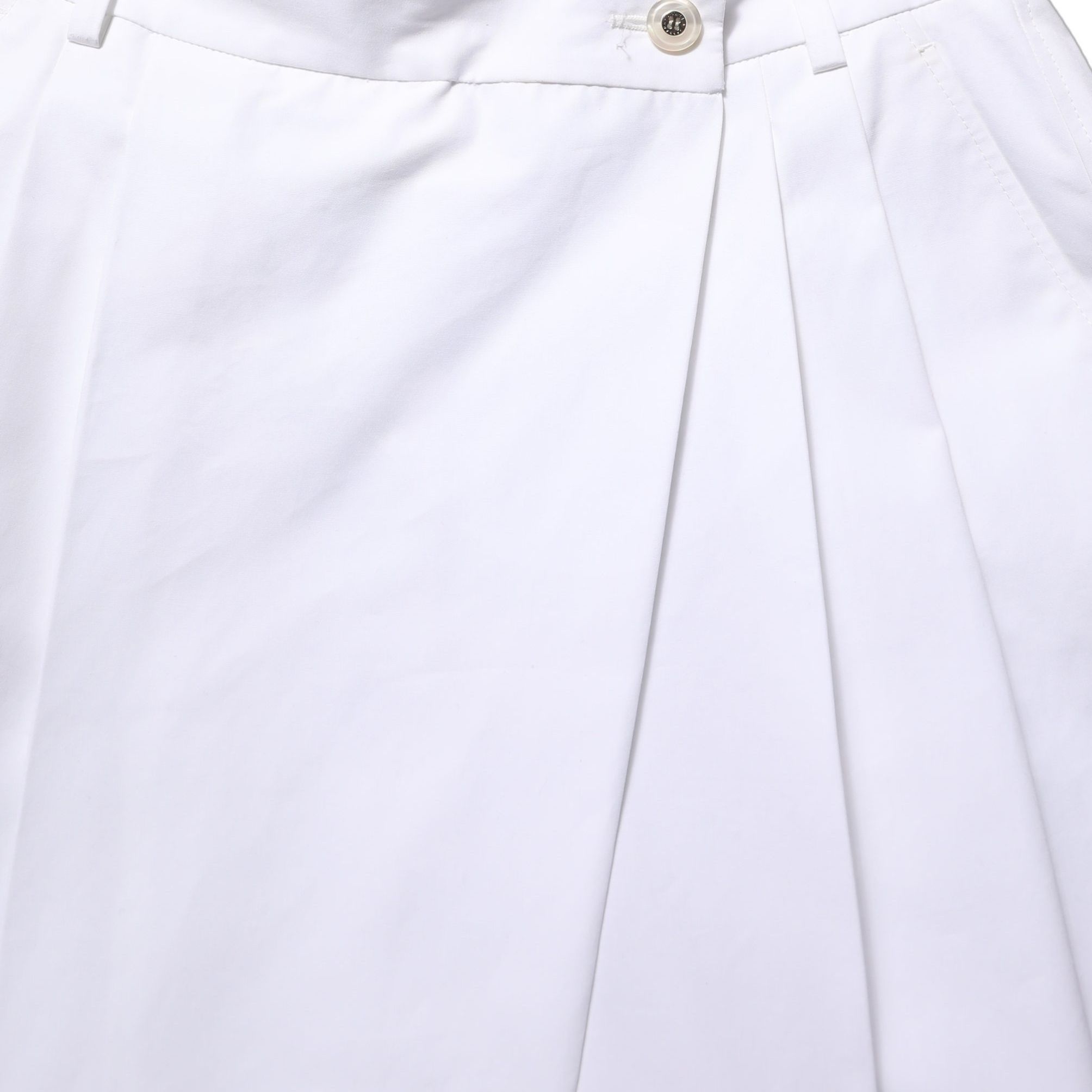 Dolce & Gabbana White Cotton High Waist Pleated Wide Leg Pants