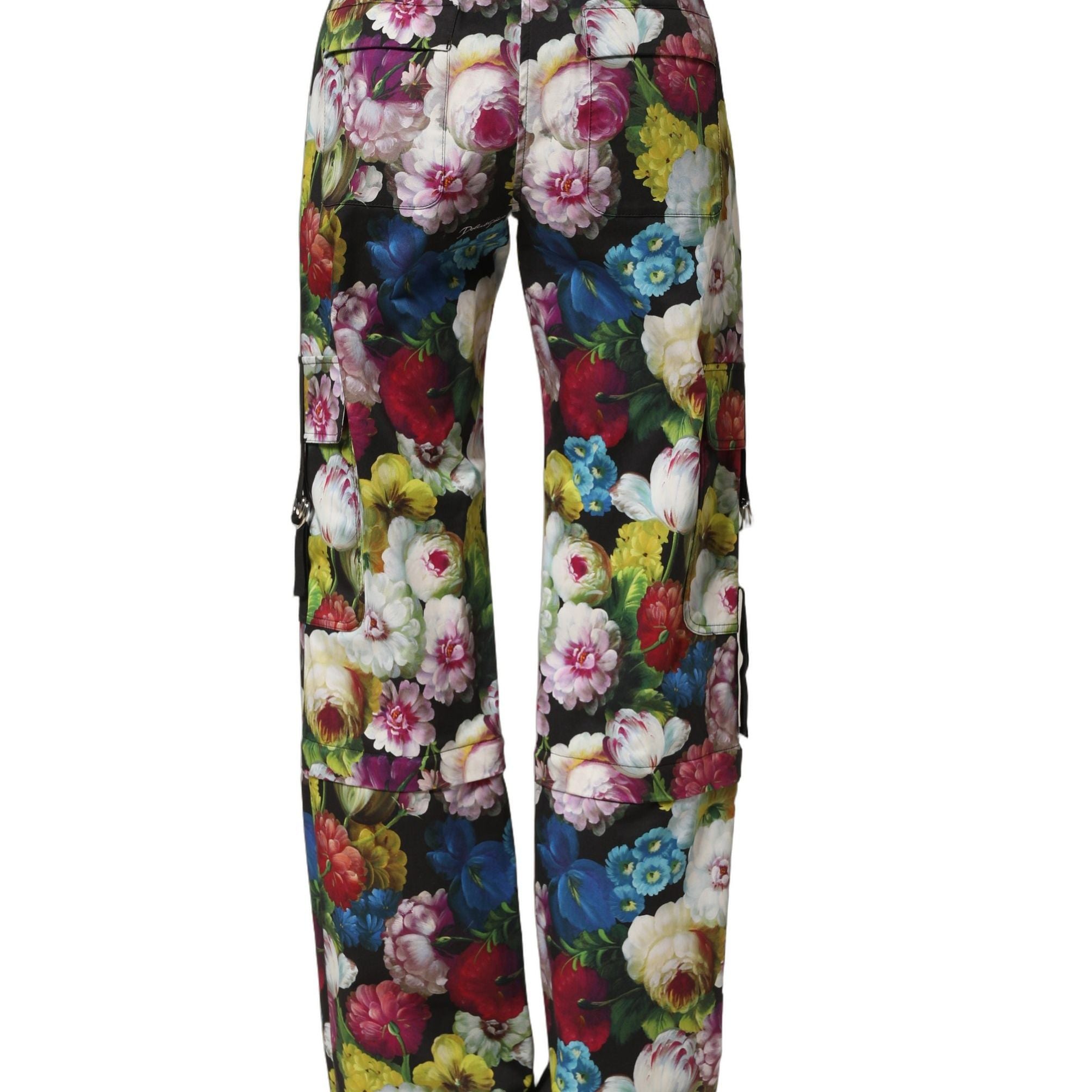 Dolce & Gabbana Multicolor Floral High Waist Wide Leg Pants