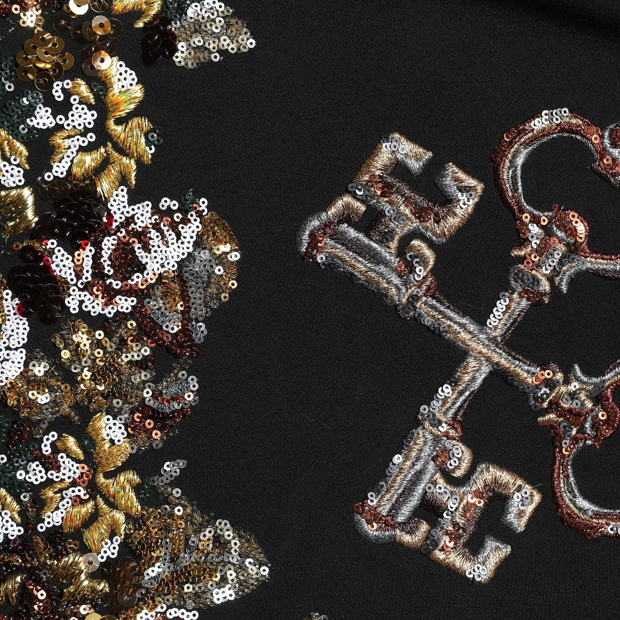 Dolce & Gabbana Black Floral Embellished A-line Mini Skirt