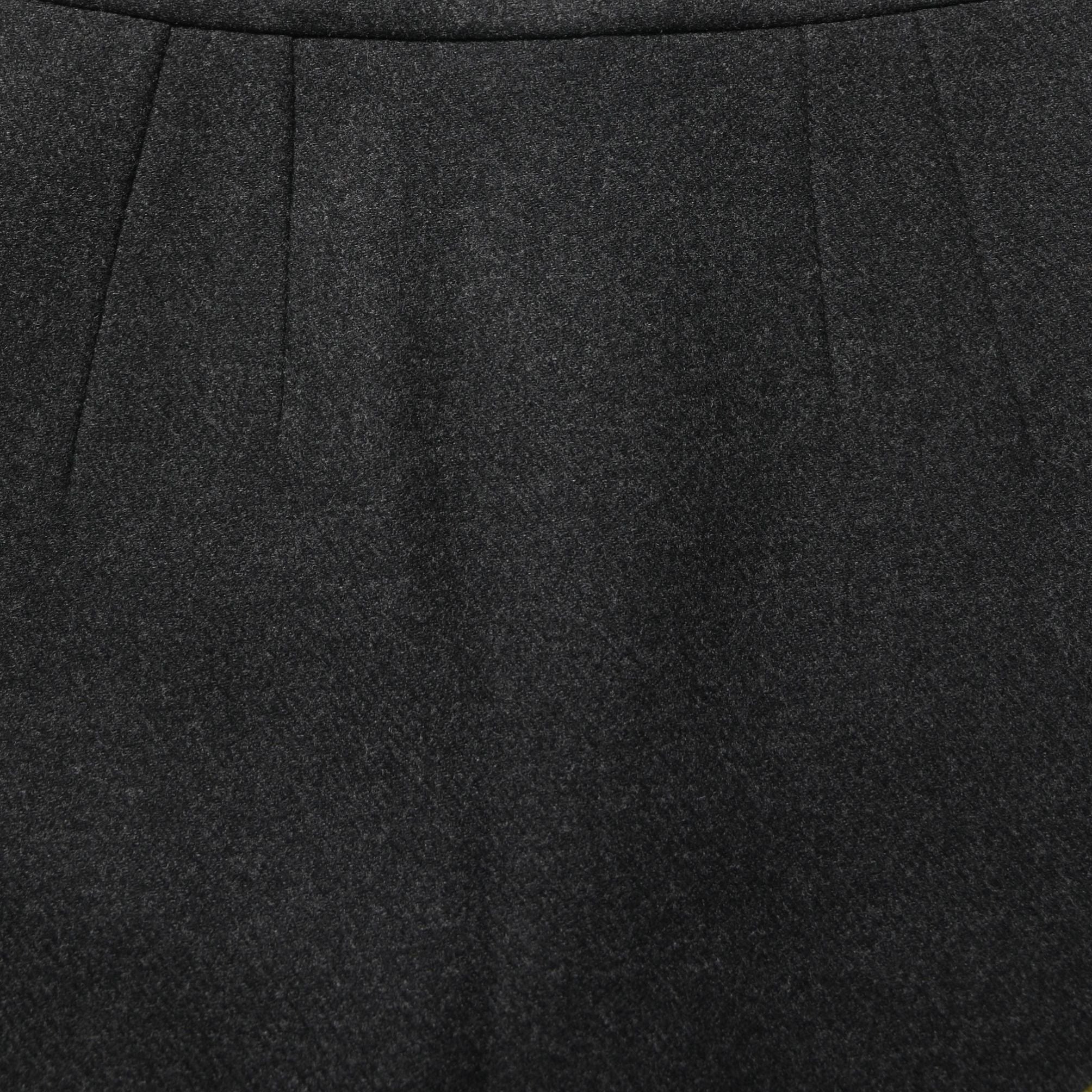 Dolce & Gabbana Black Floral Macramé High Waist A-line Skirt