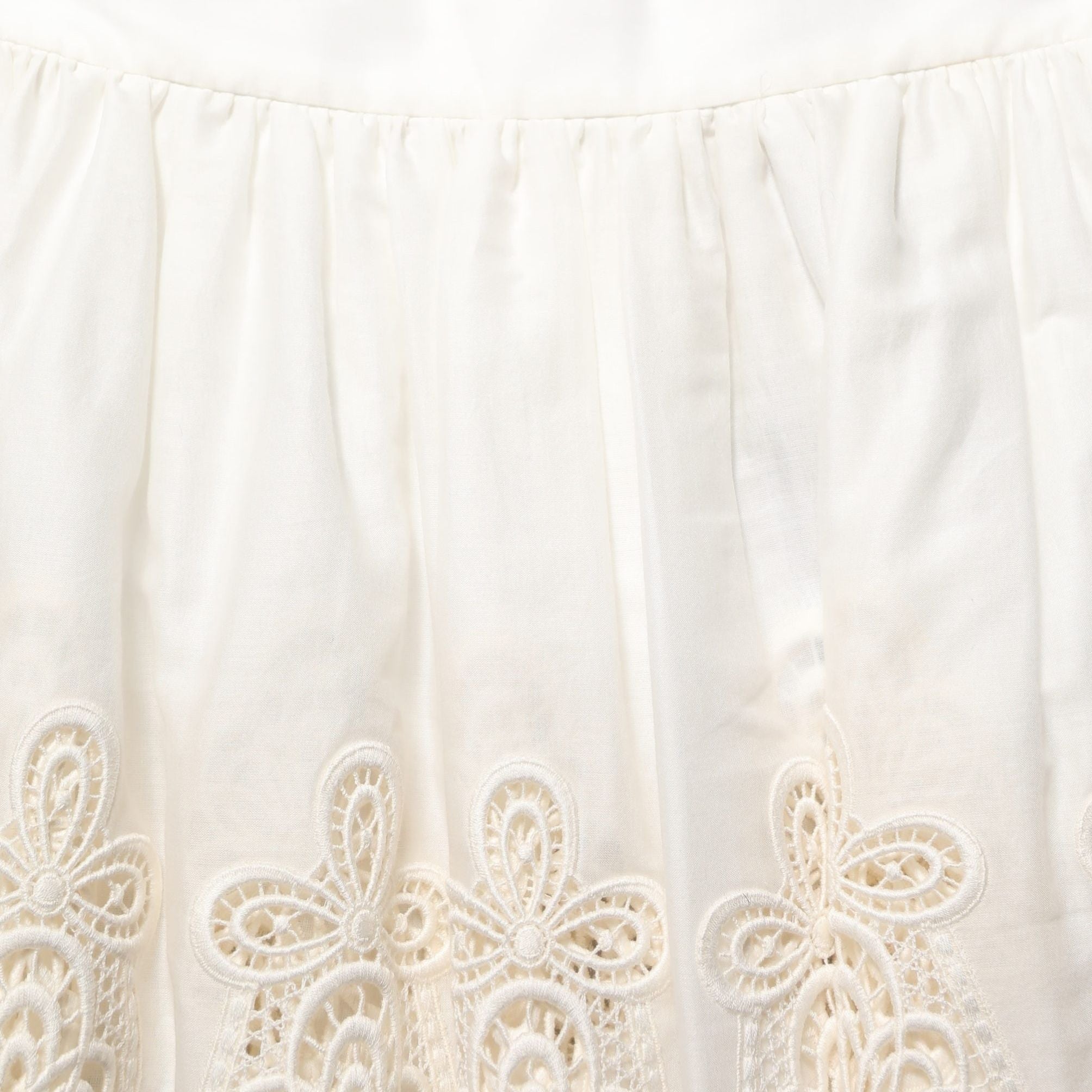 Dolce & Gabbana White Floral Embroidered A-line Mini Skirt