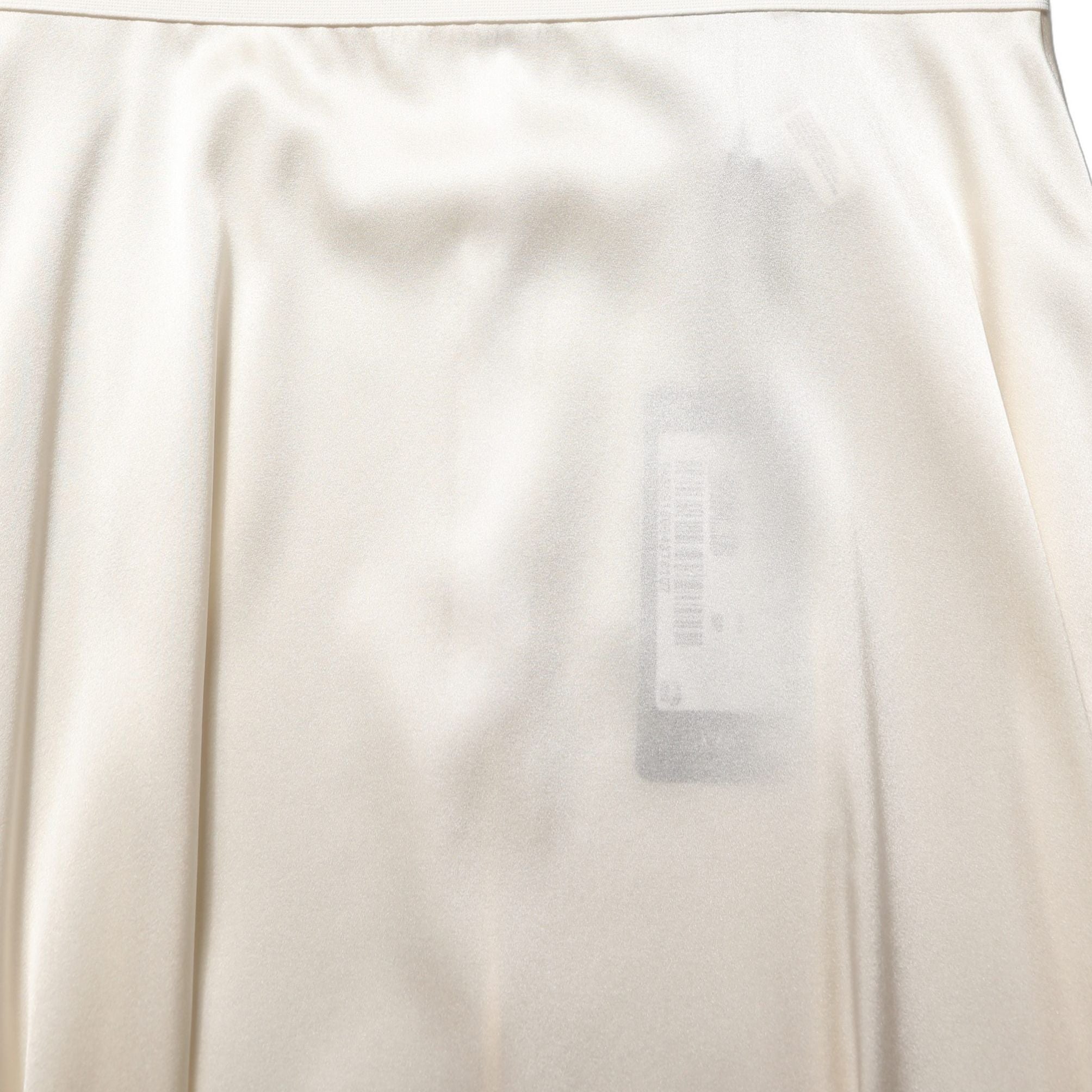 Dolce & Gabbana Off White Lace Trimmed Satin High Waist Skirt