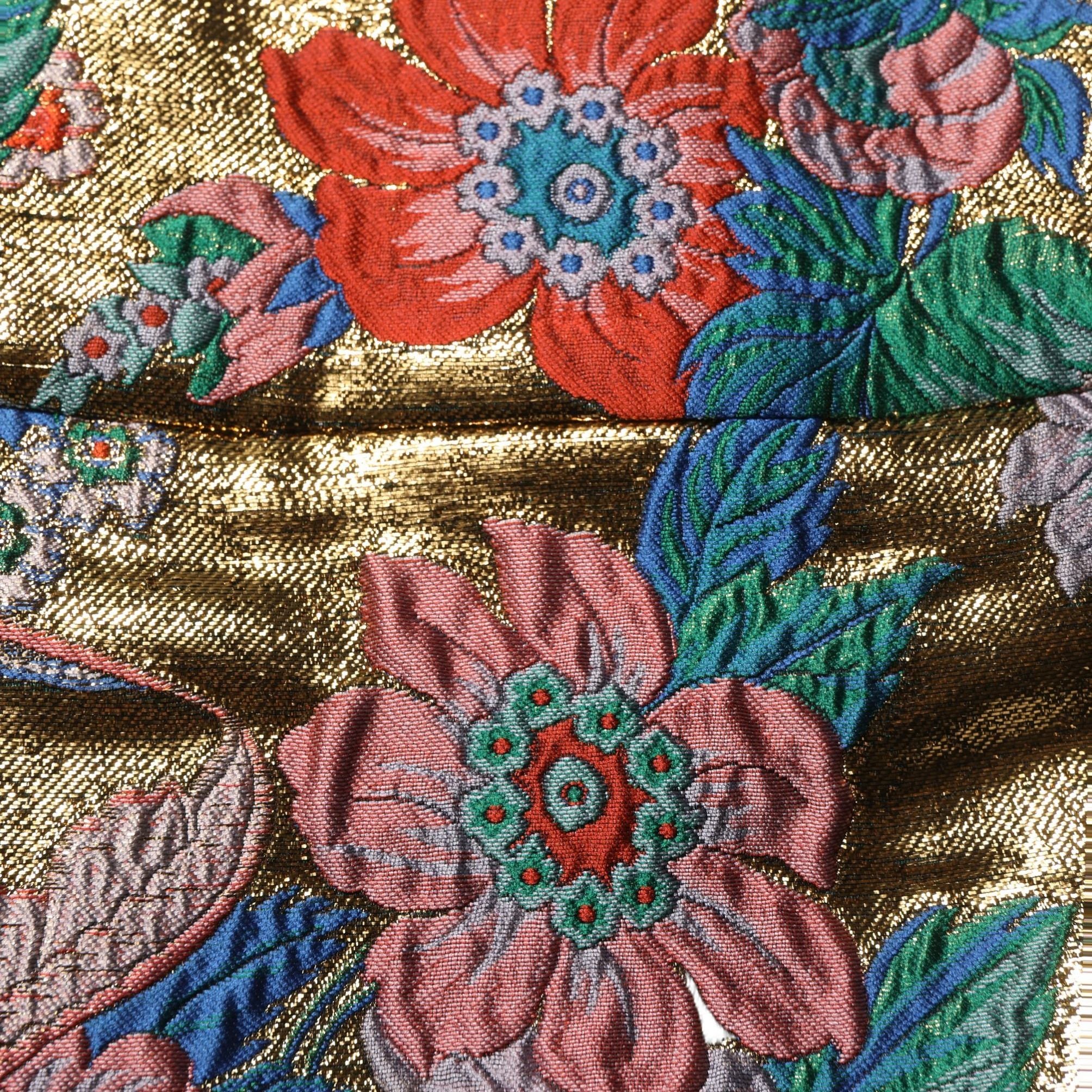 Dolce & Gabbana Multicolor Floral Jacquard MidWaist Mini Skirt