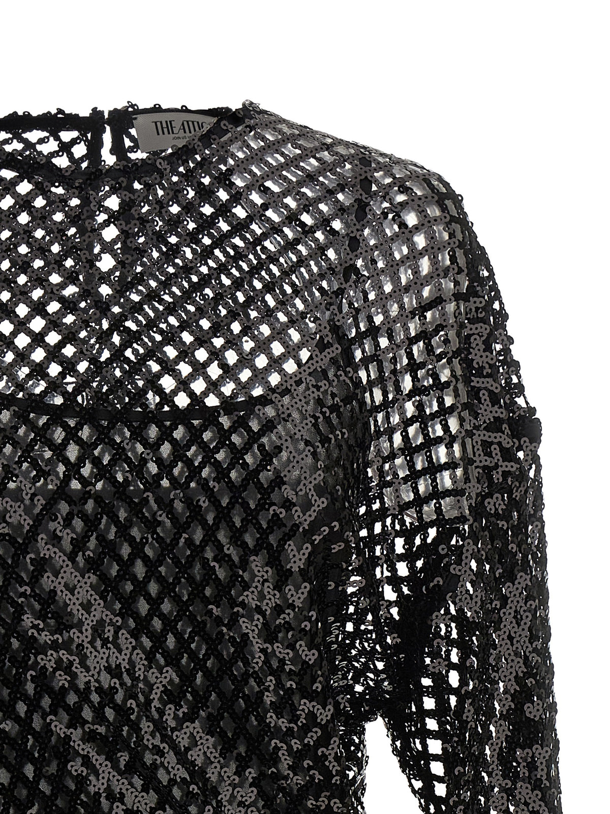 The Attico Black Polyester Short Dress