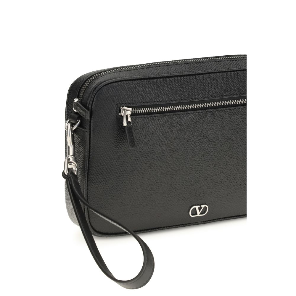 Valentino Garavani Black Calf Leather Bos Taurus Wallet
