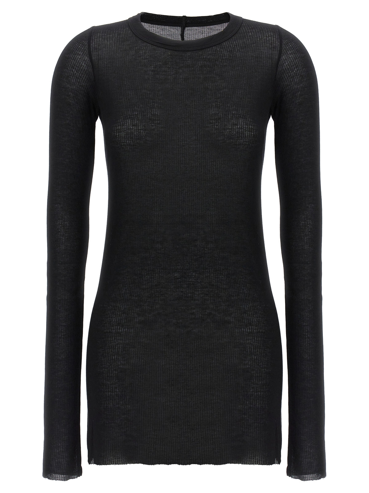 Rick Owens Black Viscose Long Sleeve T-Shirt