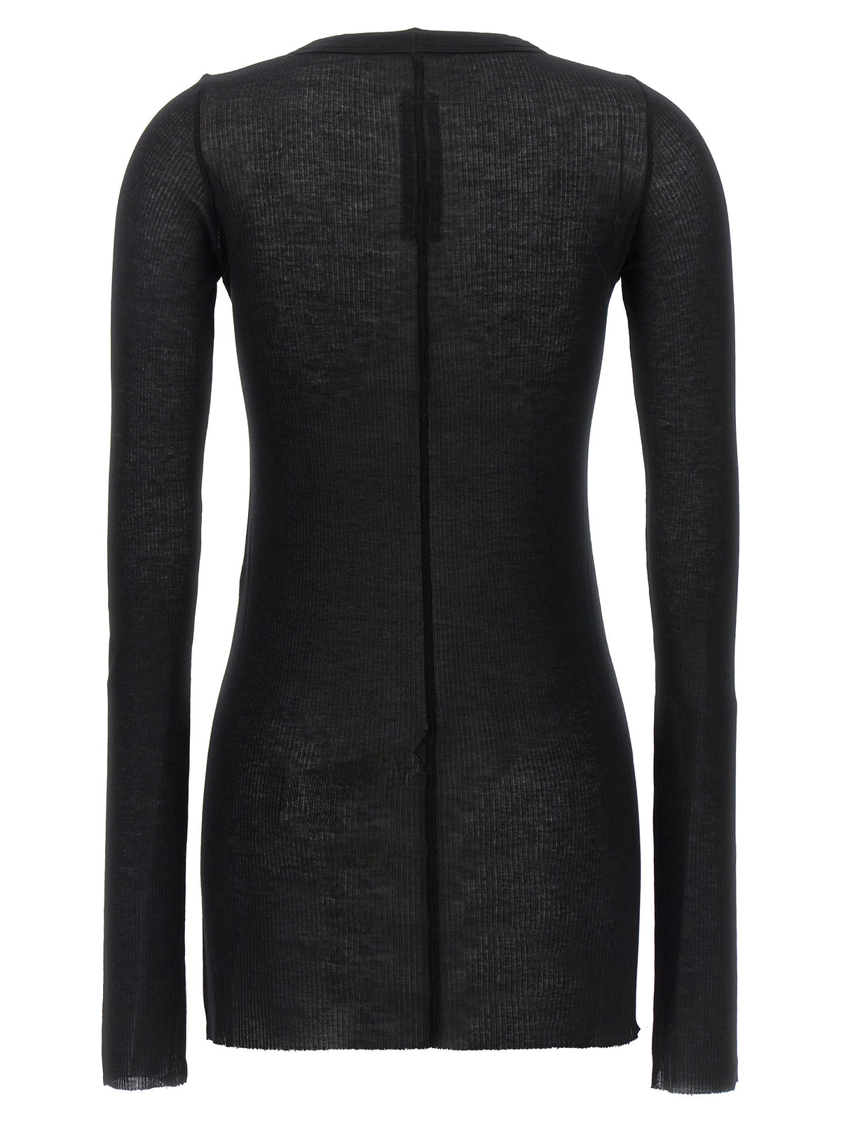 Rick Owens Black Viscose Long Sleeve T-Shirt