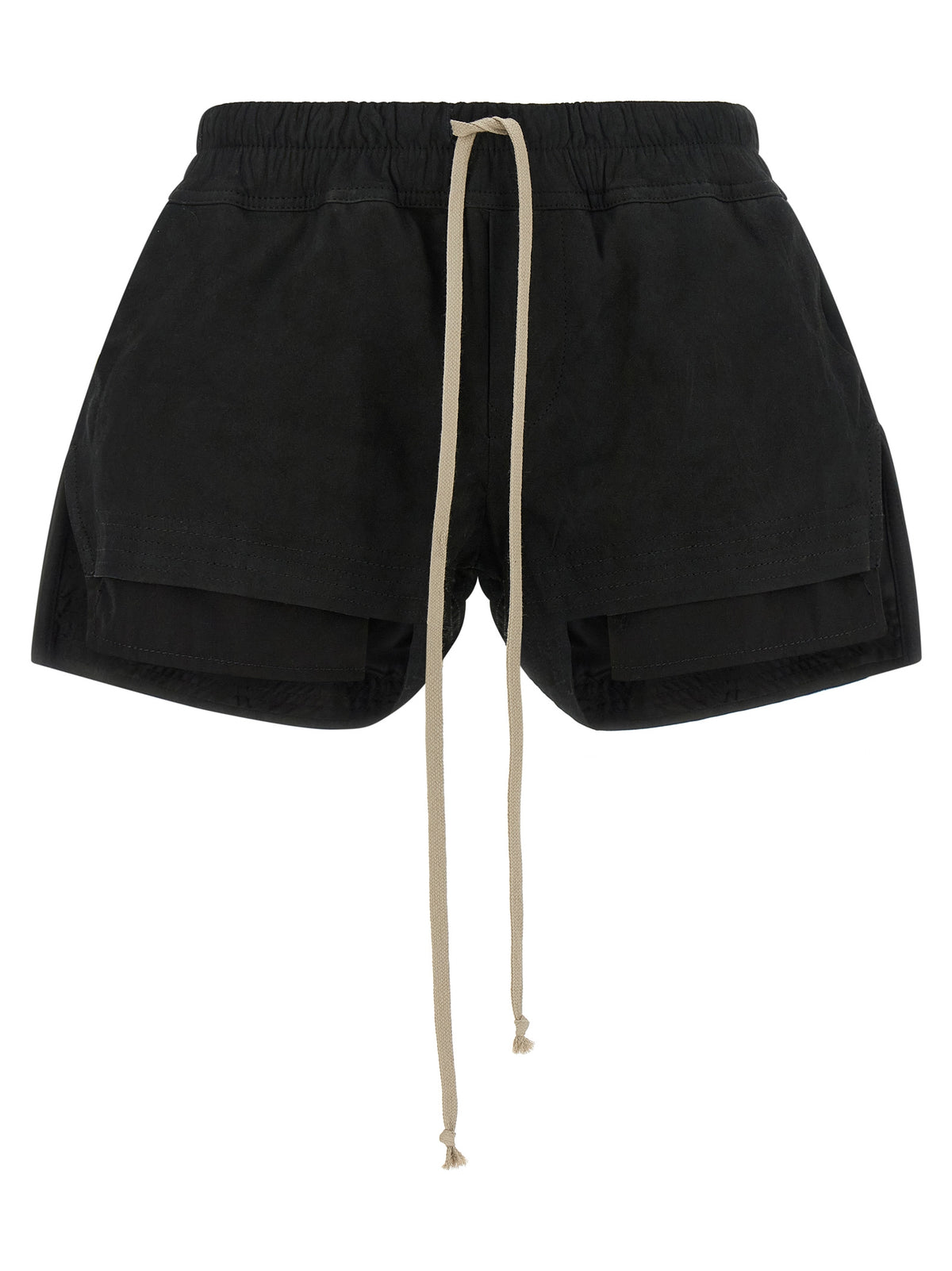 Rick Owens Black Lamb Leather Bermuda Shorts